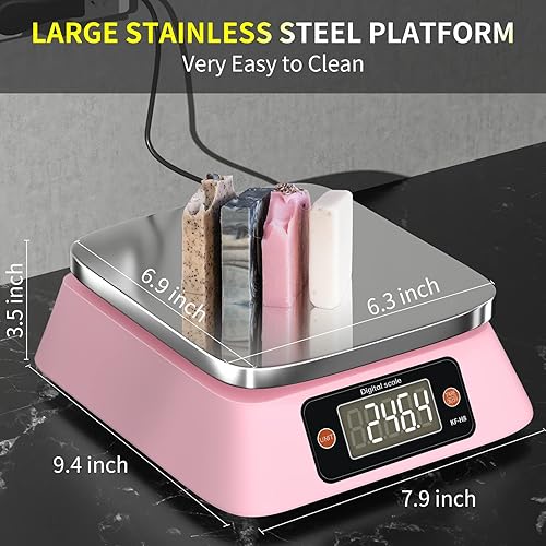 Miniatura 4 de Yoncon KF-H8 - Báscula de cocina digital de gramos y onzas, báscula de alimentos para panaderos, fabricación de velas y jabón, báscula para hornear