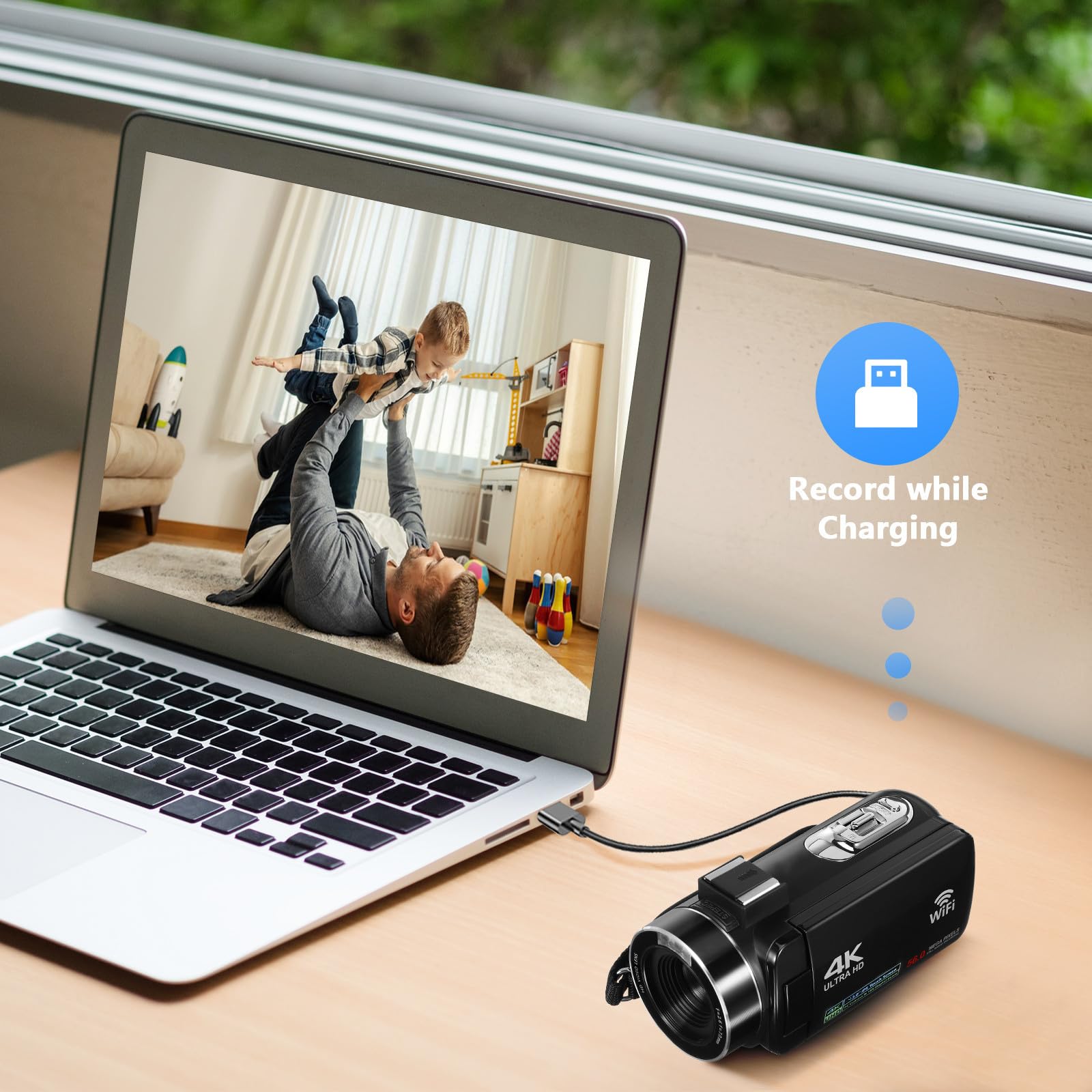 Zerodeko Videocamera Digitale 4k Touchscreen Ips da 3 Pollici