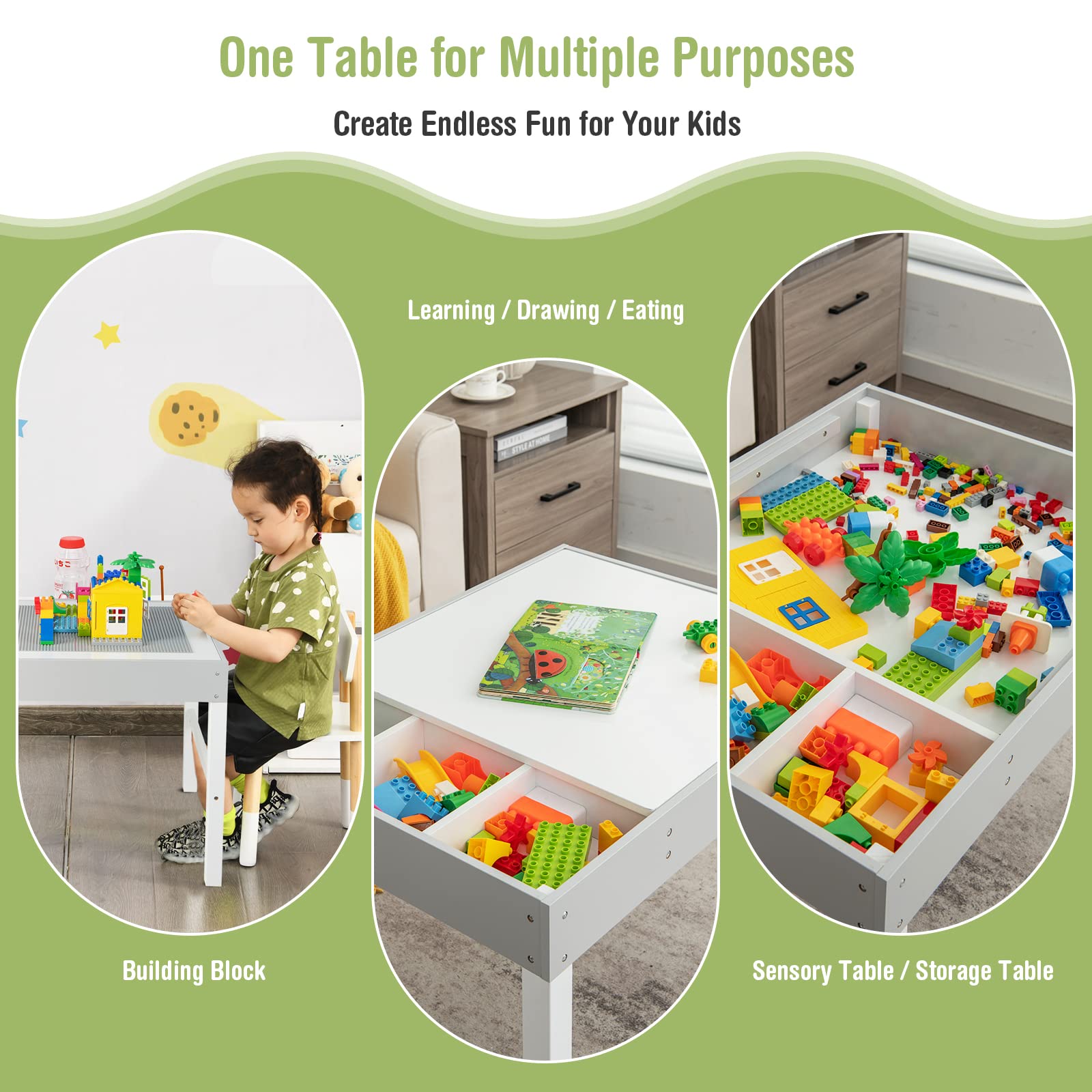 Hot Wheels Table HONEY JOY Kids Table, In Toddler Wooden