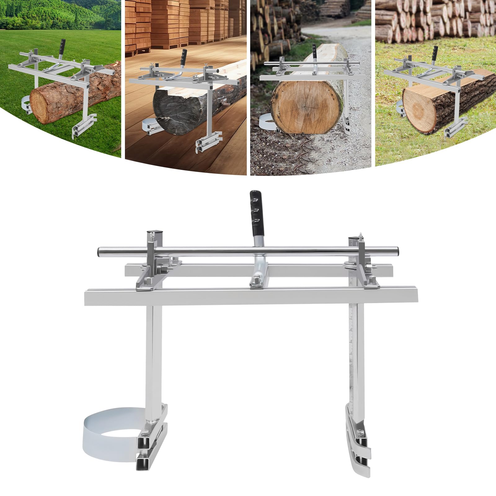 Molino de motosierra, aserradero portátil, aserradero móvil, guía de motosierra ajustable para tablas, madera de molino eficiente, grosor máximo de corte 1,27-33 cm, para una variedad de necesidades