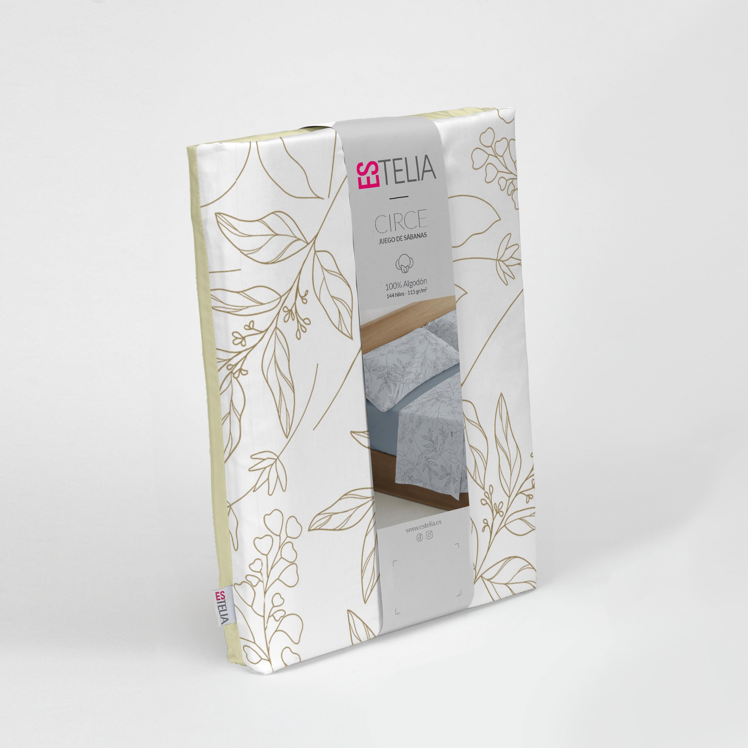 Juego de sábanas Circe color crema. Cama de 150 cm. 3 piezas