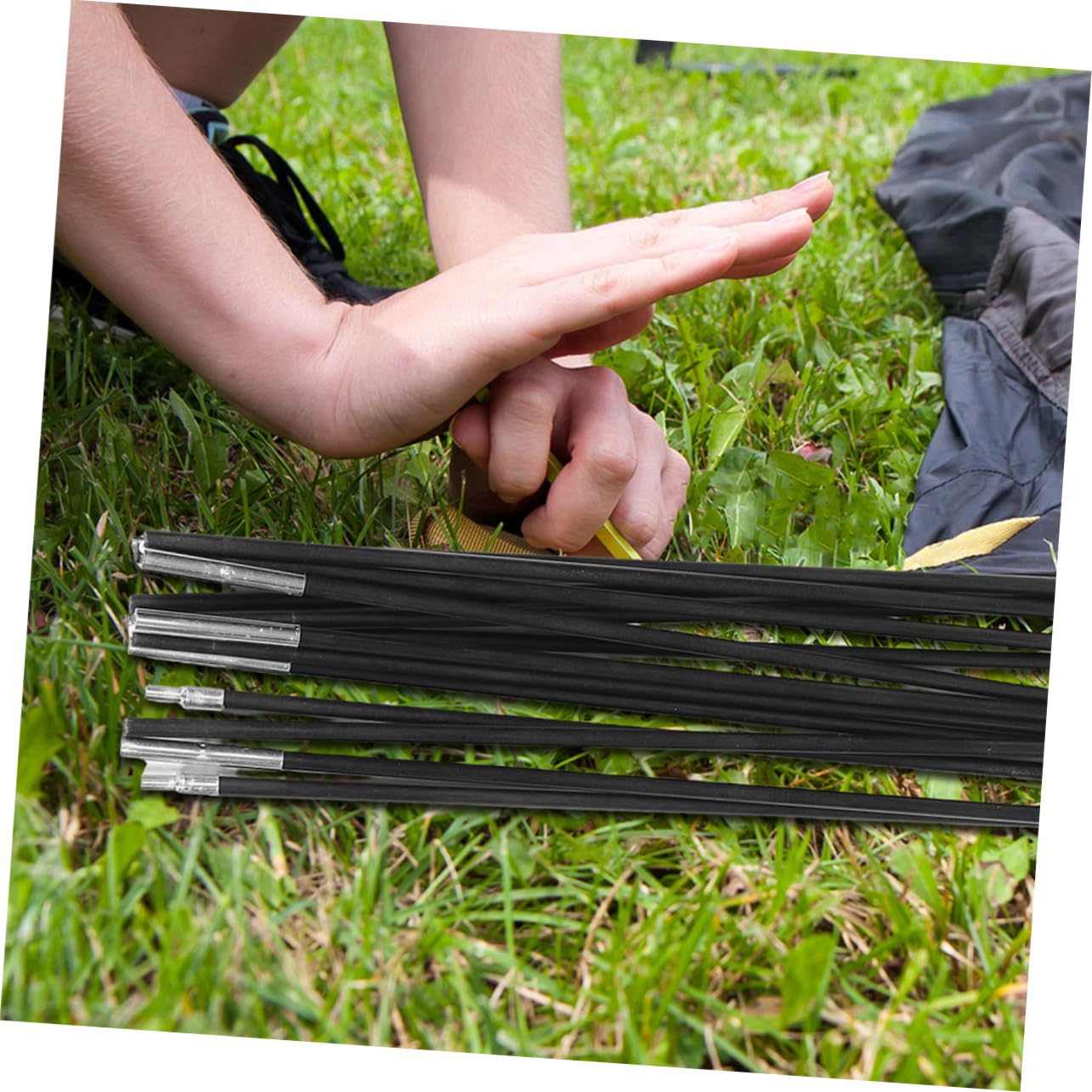 2stücke Fiberglas Zeltstangen Tragbares Camping-zeltgestänge Für Outdoor Wandern Angeln Rucksackreisen Stabile Planenstangen Für Zelte