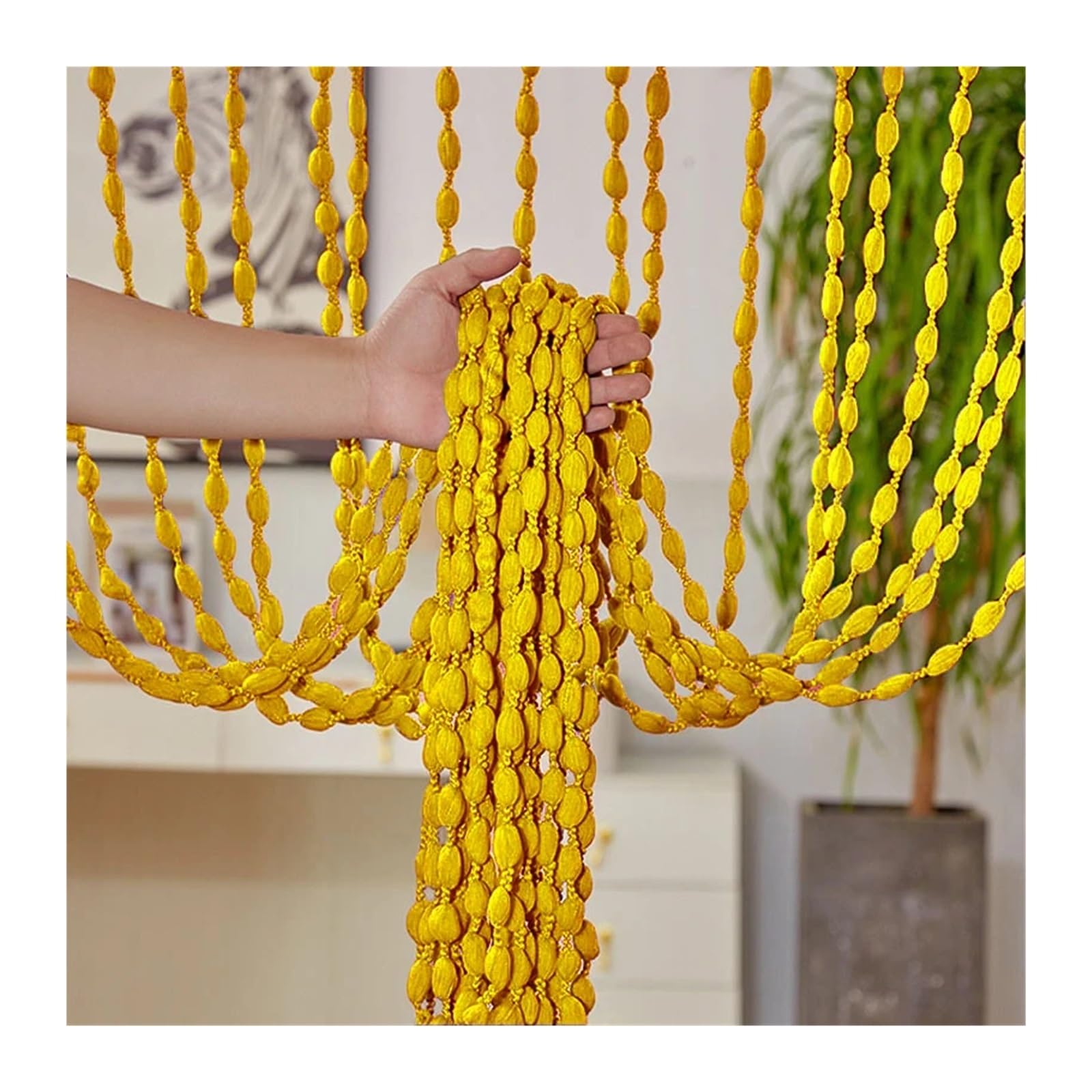 DFGBAPKBL beaded door curtain Polyester Door Beaded Curtains Lantern Tassel Cord Hotel Wedding Salon Window Line Decoration For Room Divider(Orange)
