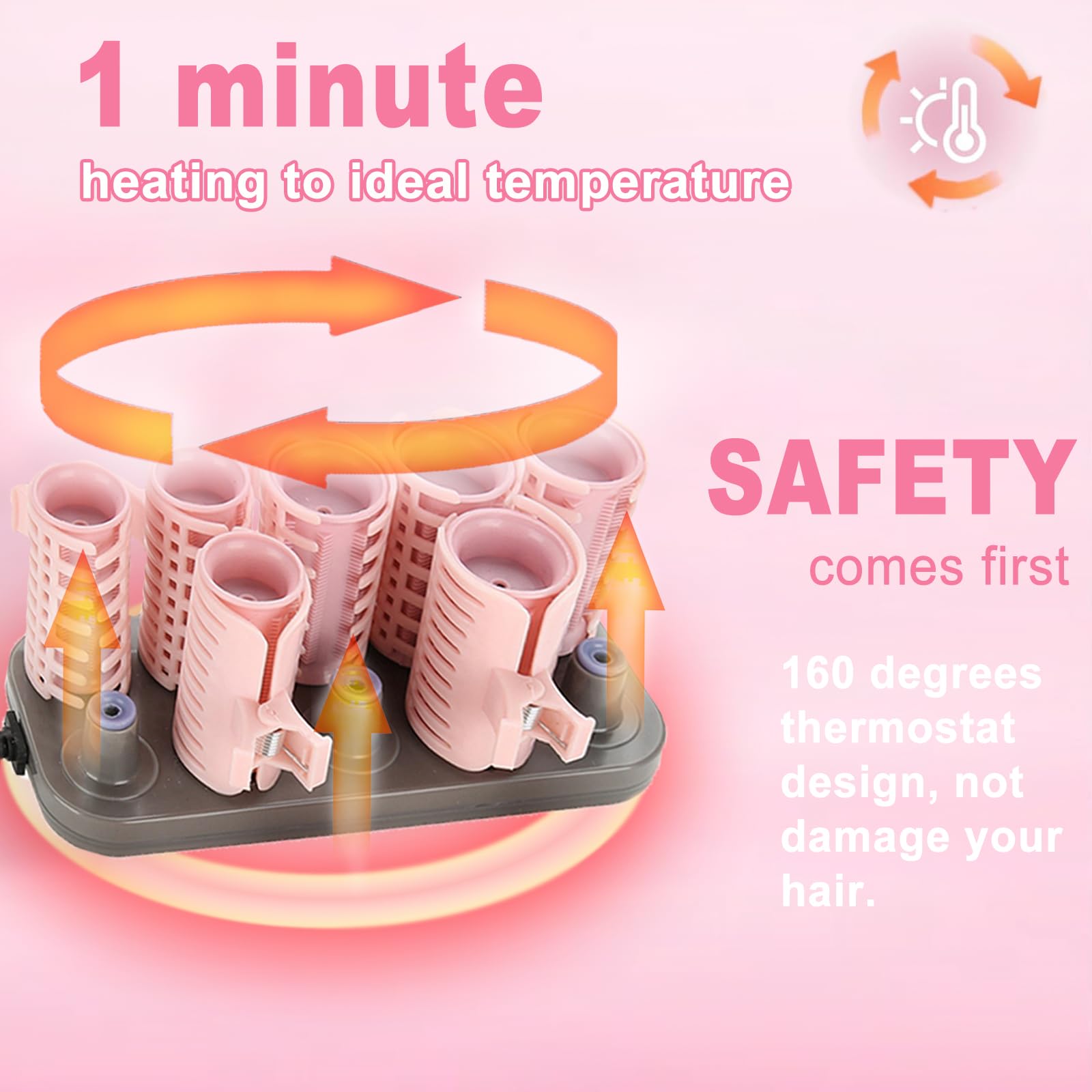 Heated Rollers for Short Hair 10pcs Hot Roller Heated Rollers for Medium Length and Long Hair Electric Curlers with Clips for Hairdresser Salon/Barber or Home Use DIY Styling Tools - Image 3