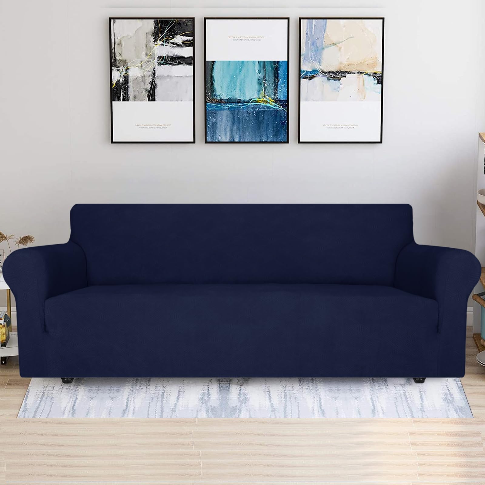 Ystyle Copridivano 4 Posti Con Braccioli, Copri Divano Antigraffio Gatto, Copridivani Elasticizzato, Pesante Inverno Copri Divani, Fodera Divano Antimacchia Lavabile Antiscivolo, Blu