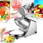 Concasseur électrique de glace Snow Machine à découper la glace 300W 143lbs/hr Shaved Ice Maker Design de double lames intégrées pour usage domestique et commercial