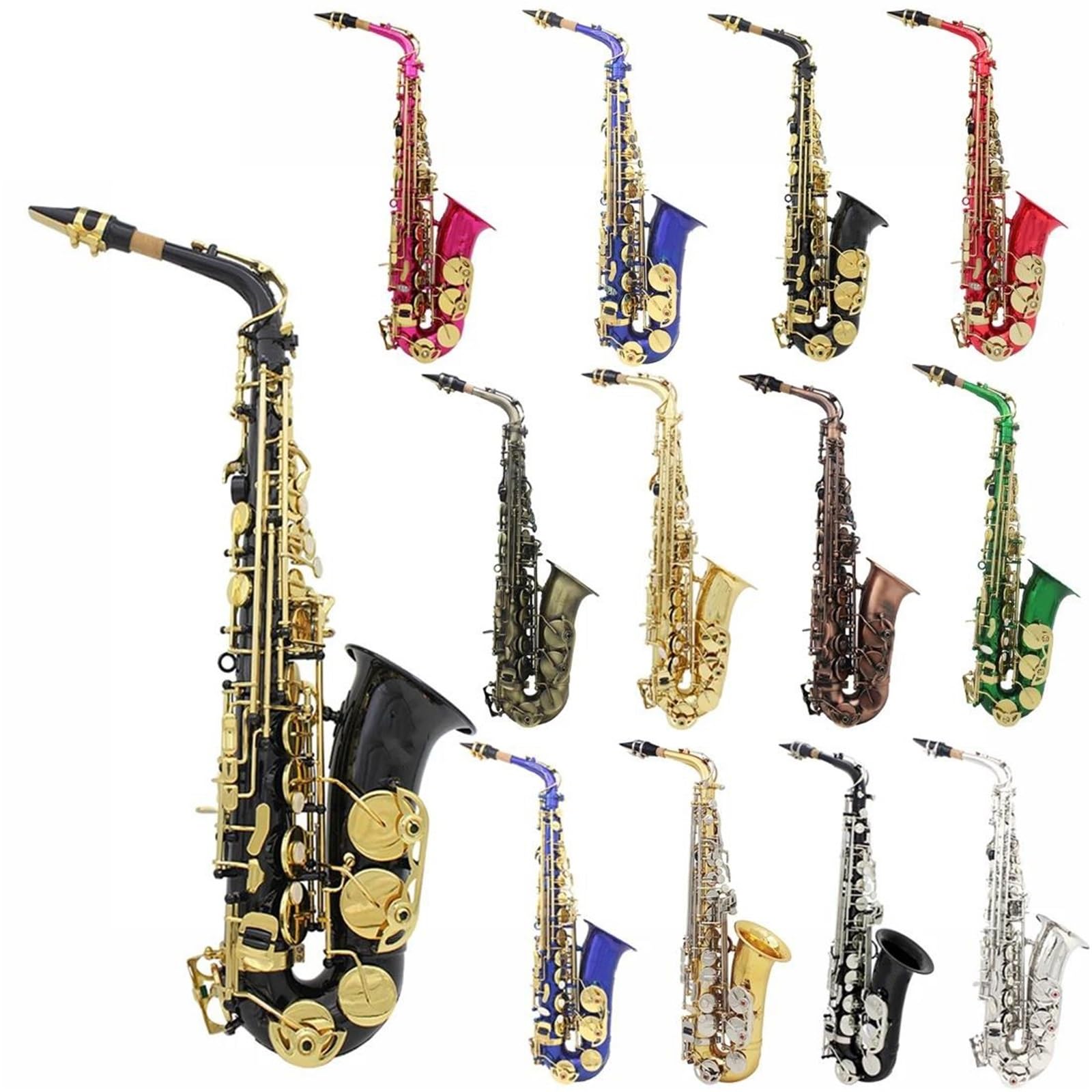 Saksofony Saksofon Altowy Eb Instrument Dęty Blaszany Profesjonalny Z Akcesoriami
