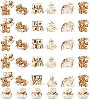 Décorations Cupcakes Baby Dhower 24 pièces Cake Toppers Papier Fête Naissance Gâteau Muffins Anniversaire