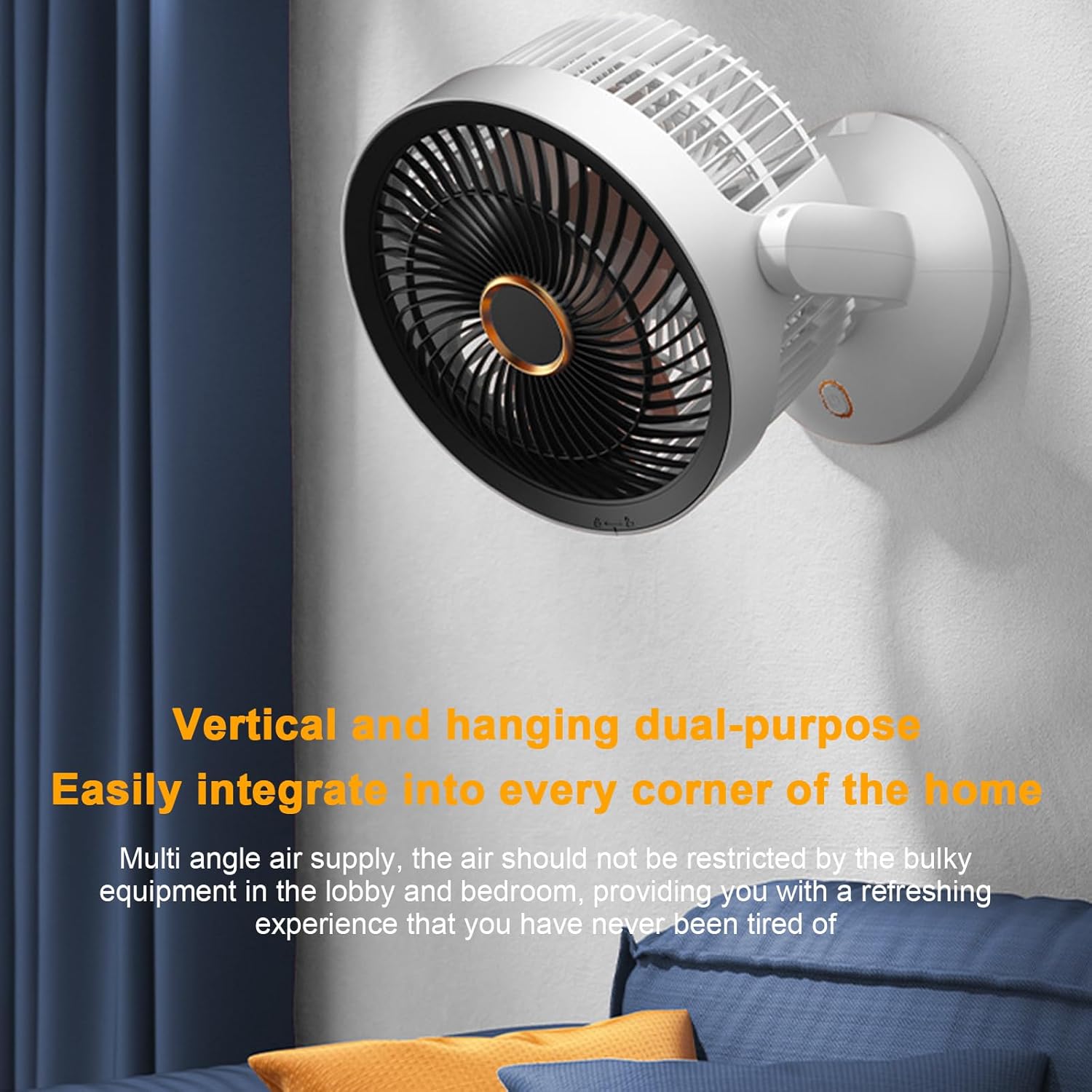 ZJchao Table Fan, Battery Powered Fan Control with Adjustable Speed and Charging for Home Office, Bedroom, Dorm, Indoor/Outdoor Use