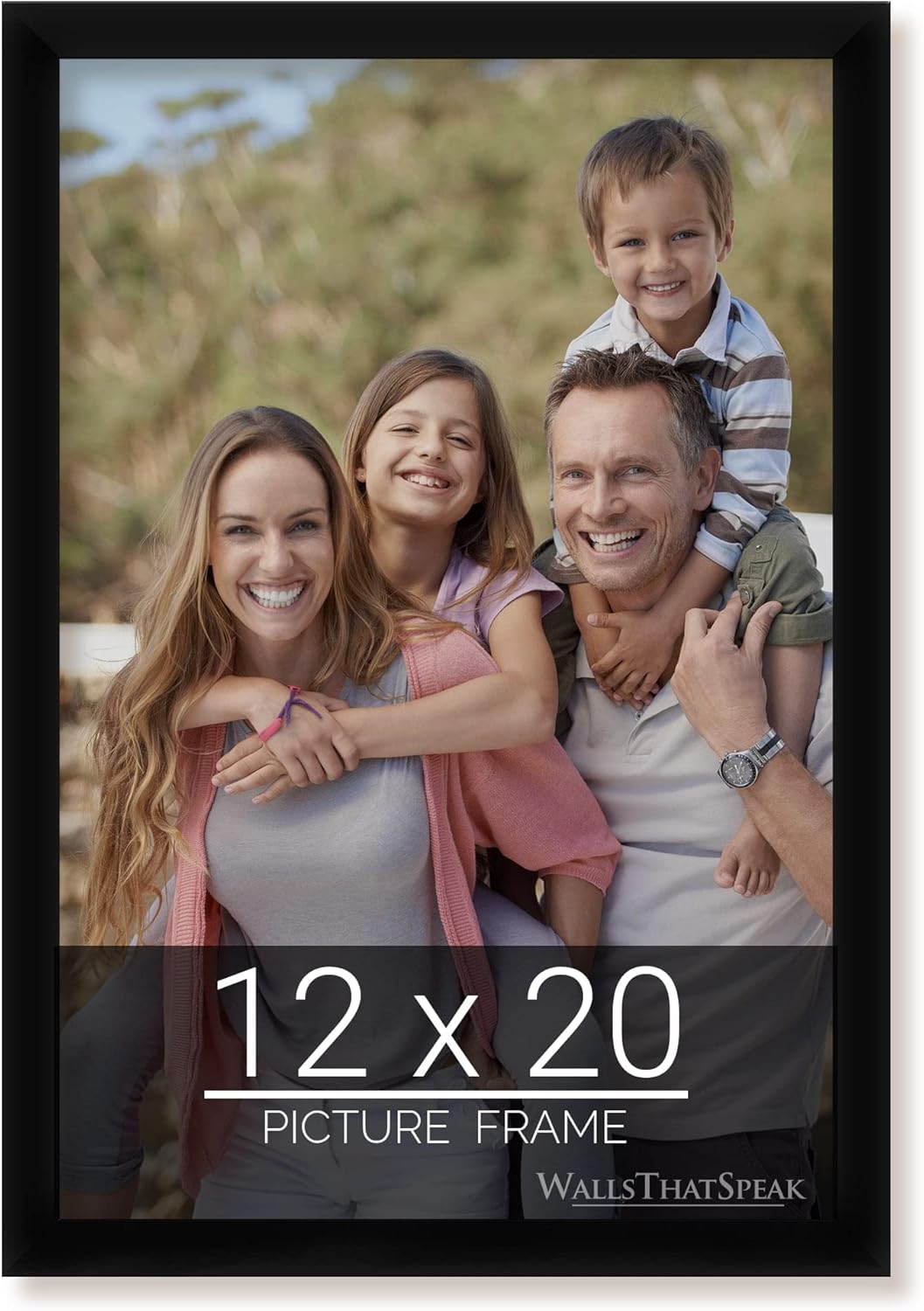 wallsthatspeak 12x20 Black Picture Frame for Puzzles Posters Photos or Artwork