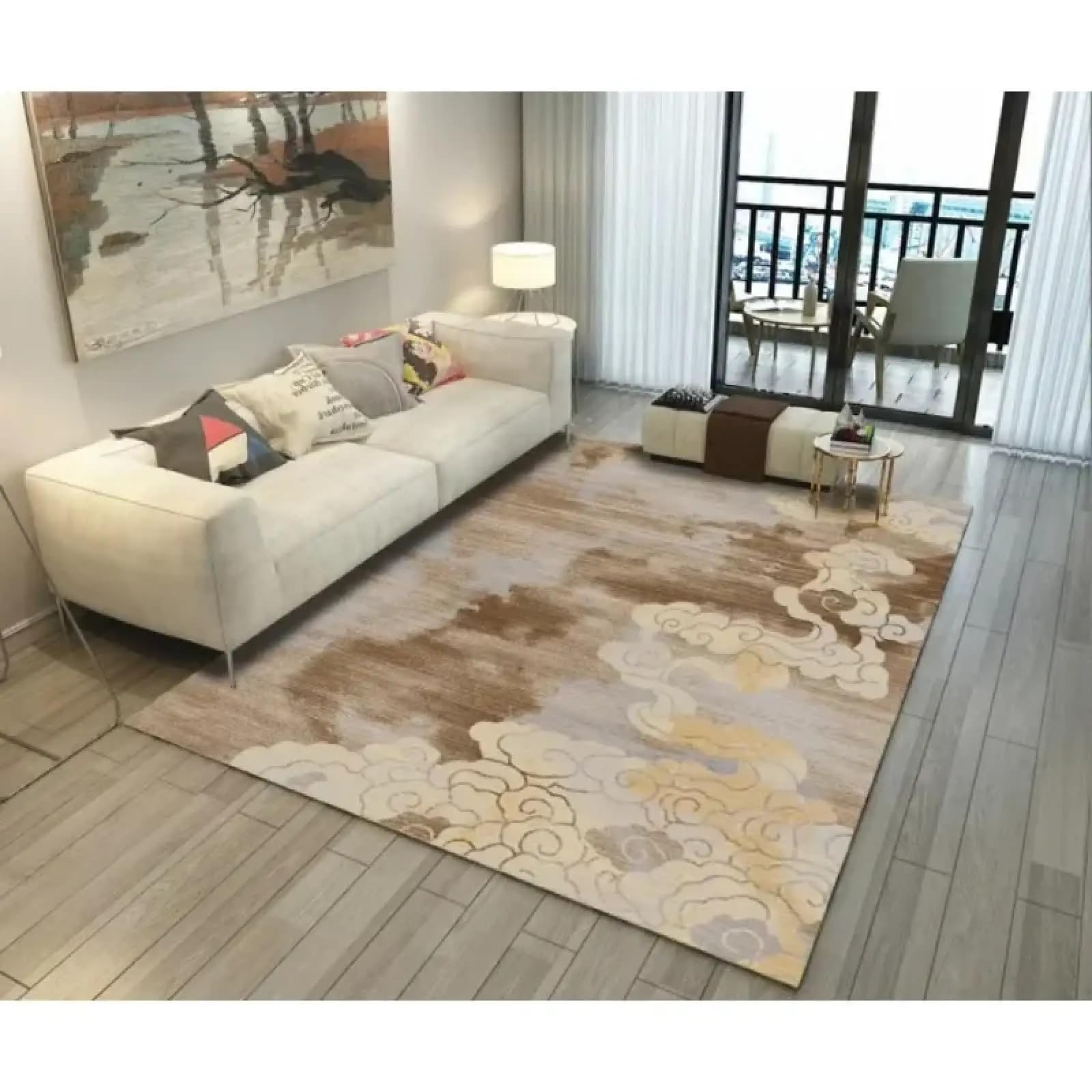 Tapis de salon au design moderne résout le problème des sols froids et glissants