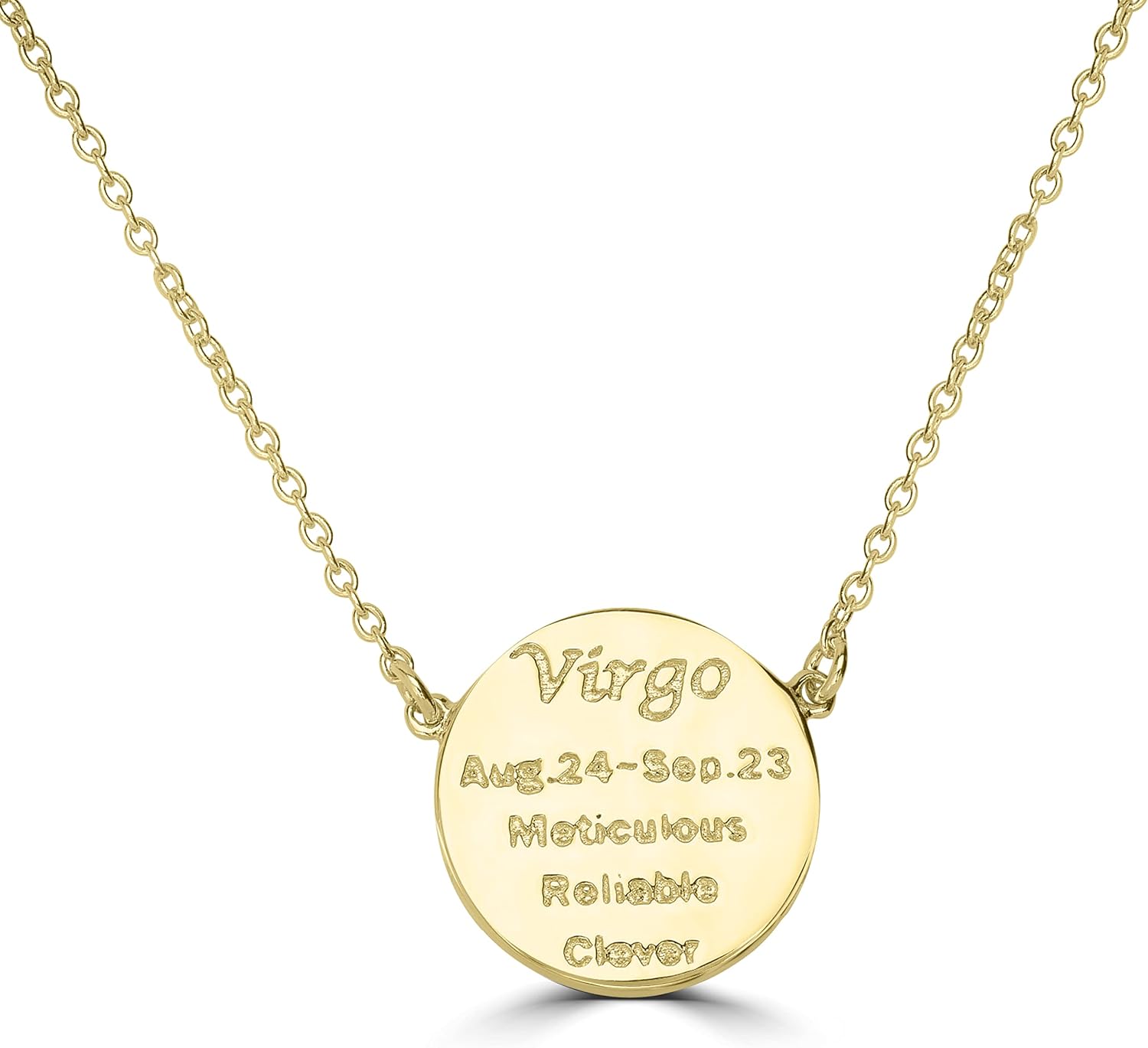 Womens Zodiac Sterling Silver and Gold Plated Crystal Pendant Necklace With 16 Inch Cable Chain Birthmonth Pendant - Jewelry Gift for her