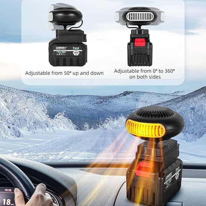 Calefactor Eléctrico Portátil a Batería Recargable con Rotación 360° miniatura 4