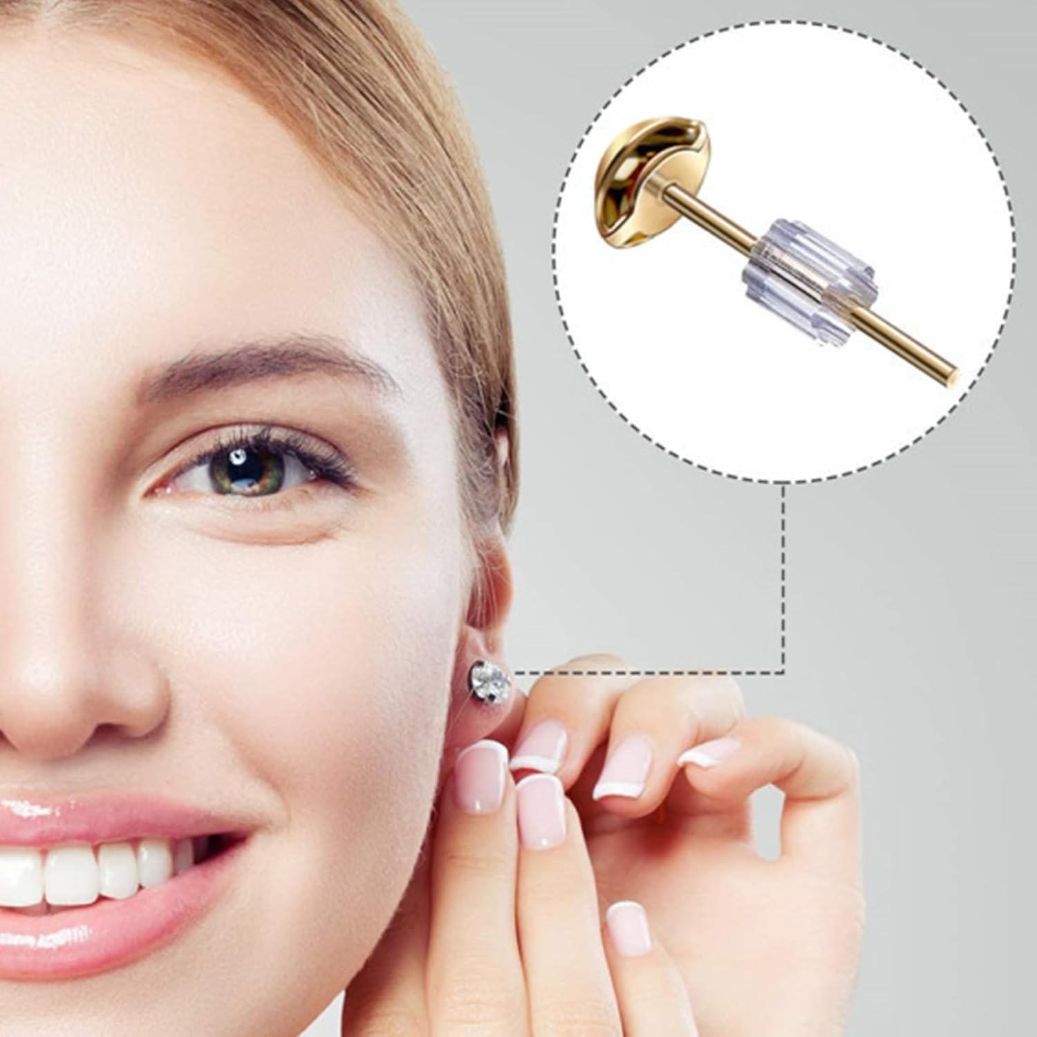 Silicone Earring Backs, 200 Pcs Soft Clear Hypoallergenic Replacement Stoppers for Stud, Fishhook, Hoop, Post Earrings