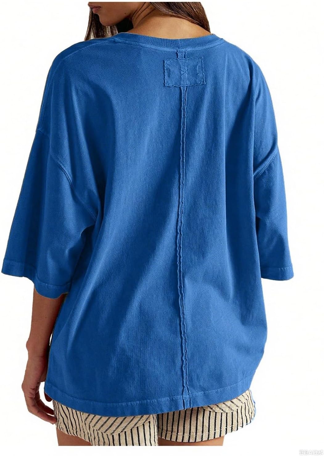 HUGOOME Womens Oversized T Shirts Summer Casual Short Sleeve Tops Cotton Crew Neck Loose Fit Basic Tee Plus Size Blouse