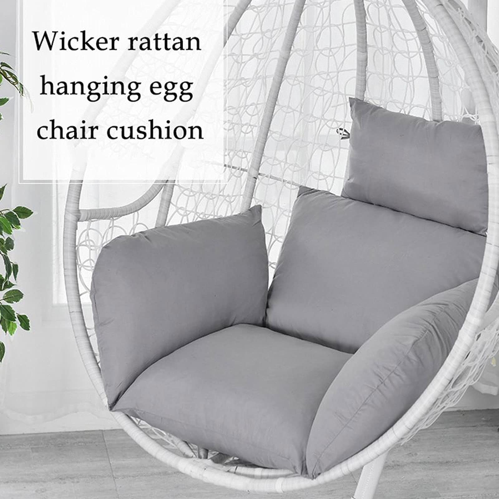 Hängesessel Schaukel Sitzkissen Swing Hängender Korb Sitzkissen Verdicken Hängende Ei-hängematte Stuhlkissen, Wicker Rattan Hängendes Korb-sitzkissen für Drinnen Oder Draußen,#13