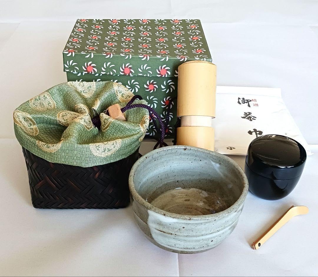 Amazon.co.jp: 京都福寿園 竹籠入 野点茶道具セット : ホーム
