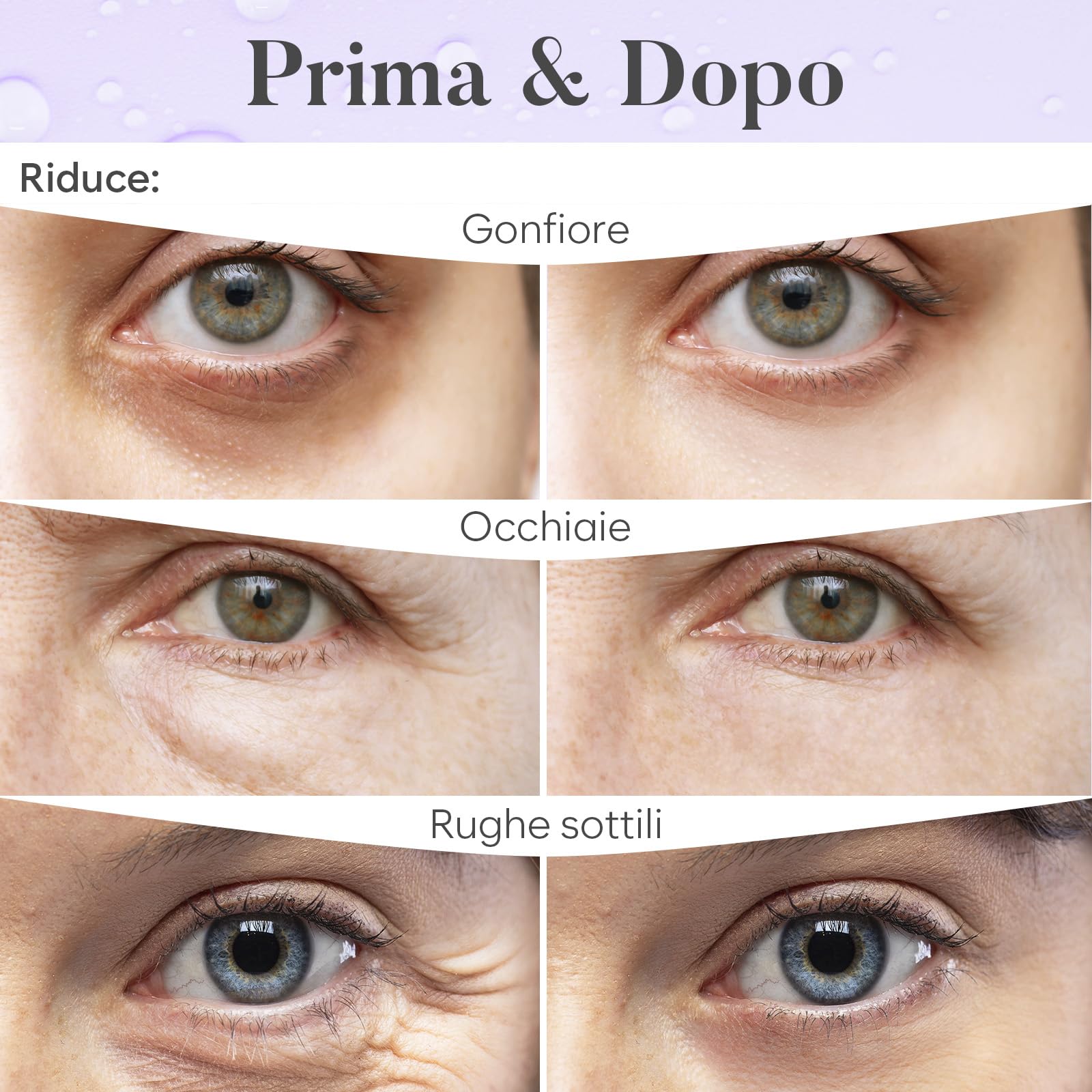 Patch Occhi Giorno e Notte, Maschera Occhi con Caffeina, Collagene e Acido Ialuronico, Patch Occhiaie e Borse, Maschera Occhiaie, Eye Mask per l'idratazione e Gonfiore (30 Paia)