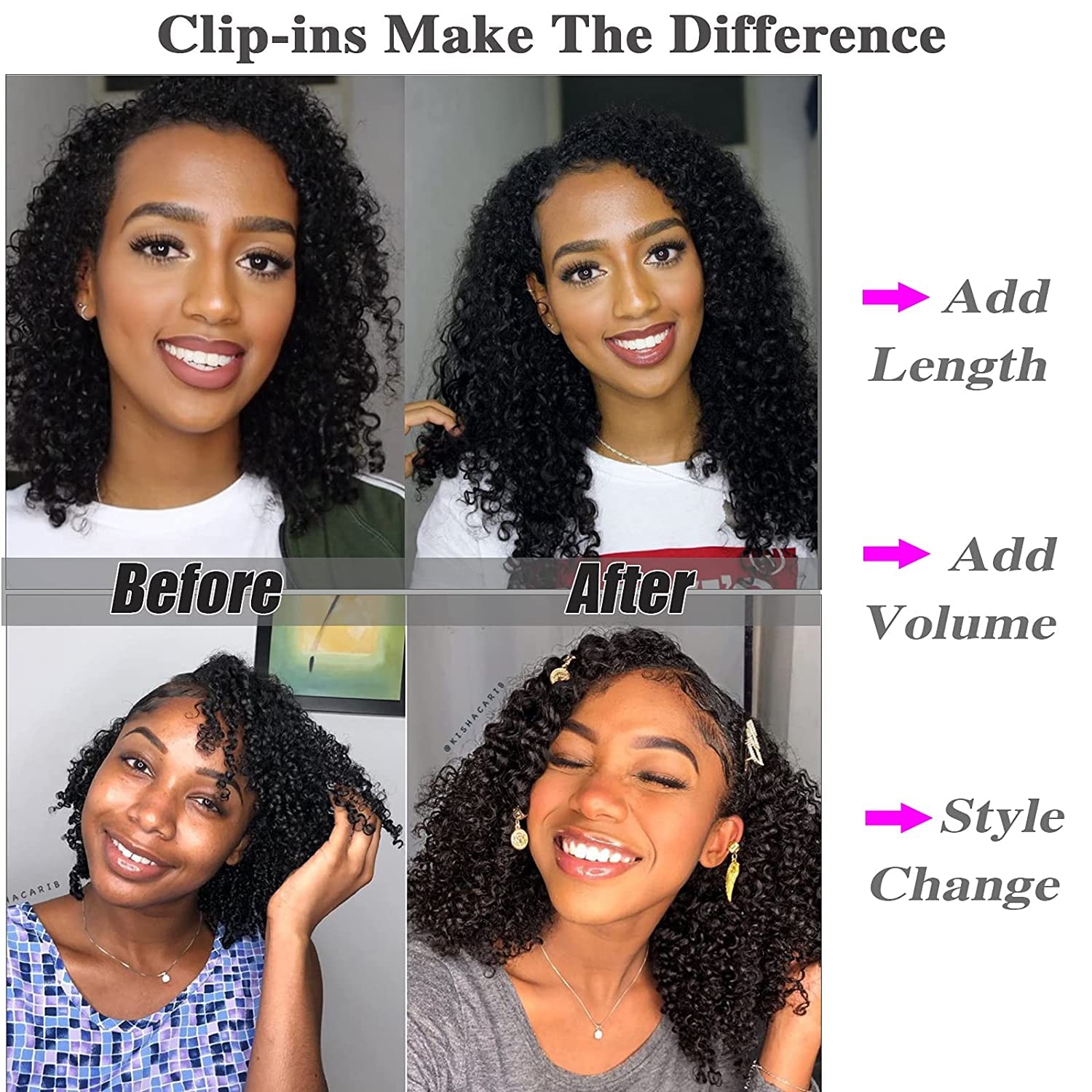 Water Wave Clip In Hair Extensions Human Hair 16 Inch Curly Hair Extensions Clip In Human Hair for Black Women 8A Water Wave Hair Clip Ins Soft Brazilian Remy Hair Thick Ends