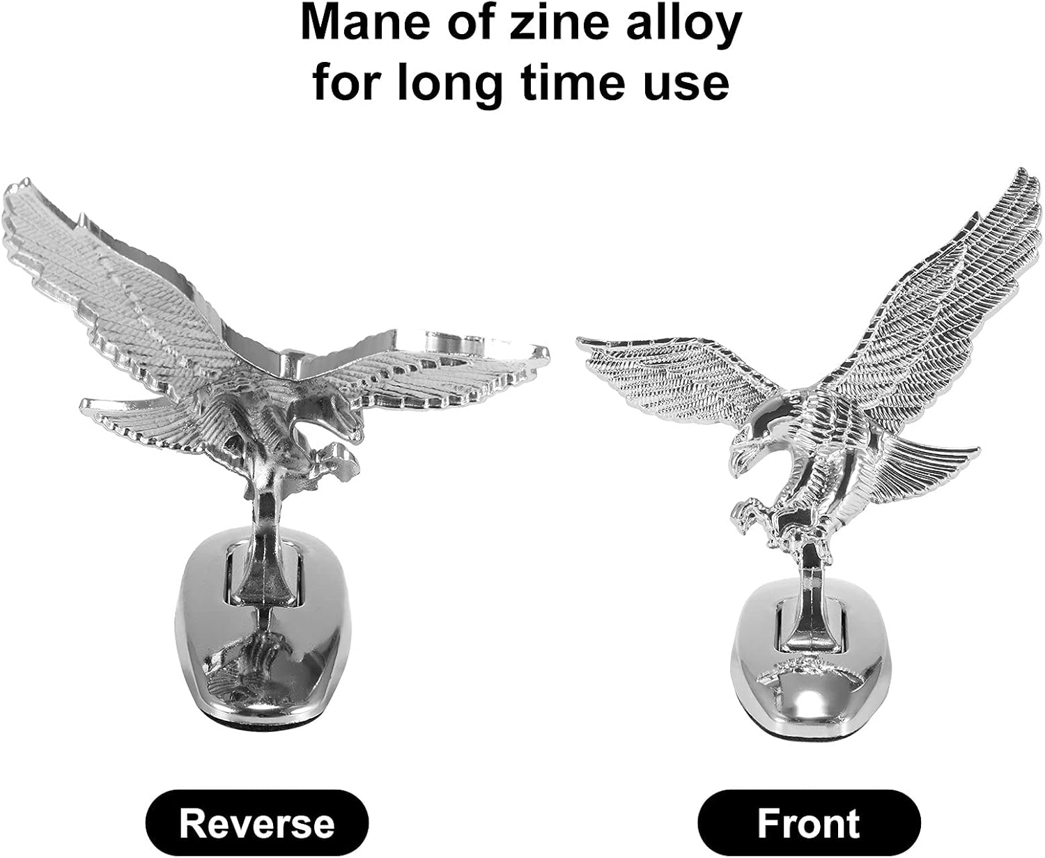 gdgsd 3D Metal Car Decals Waterproof Self-Adhesive Non-Rusting Delicate Hood Eagle Stand Sticker Car Metal Logo Sticker Decorative Chrome Car Stickers Bumper Stickers (1PC)