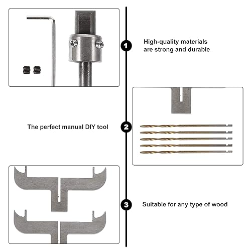 Miniatura 6 de Juego de brocas para pulsera, juego de fresado de madera para pulsera, juego de cortador de fresado, pulsera de madera de acero alto, cuchillas, kit