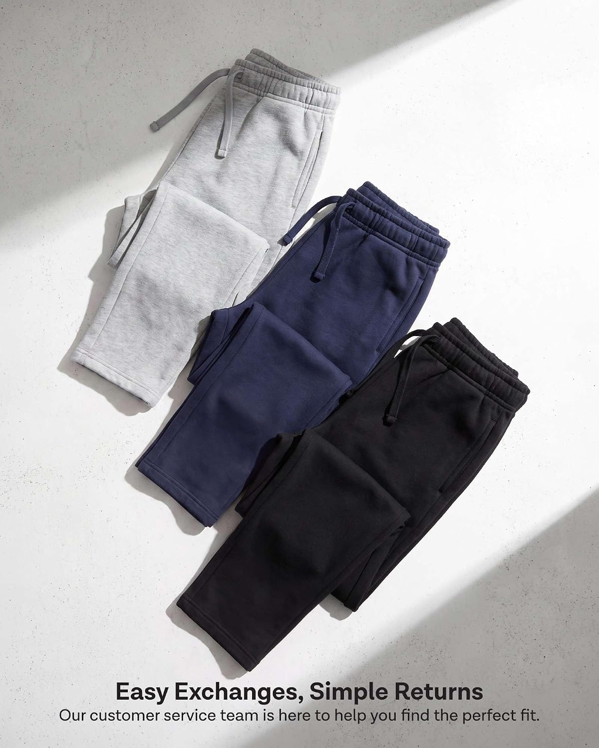 Boys Fleece Sweatpants Open Bottom Athletic