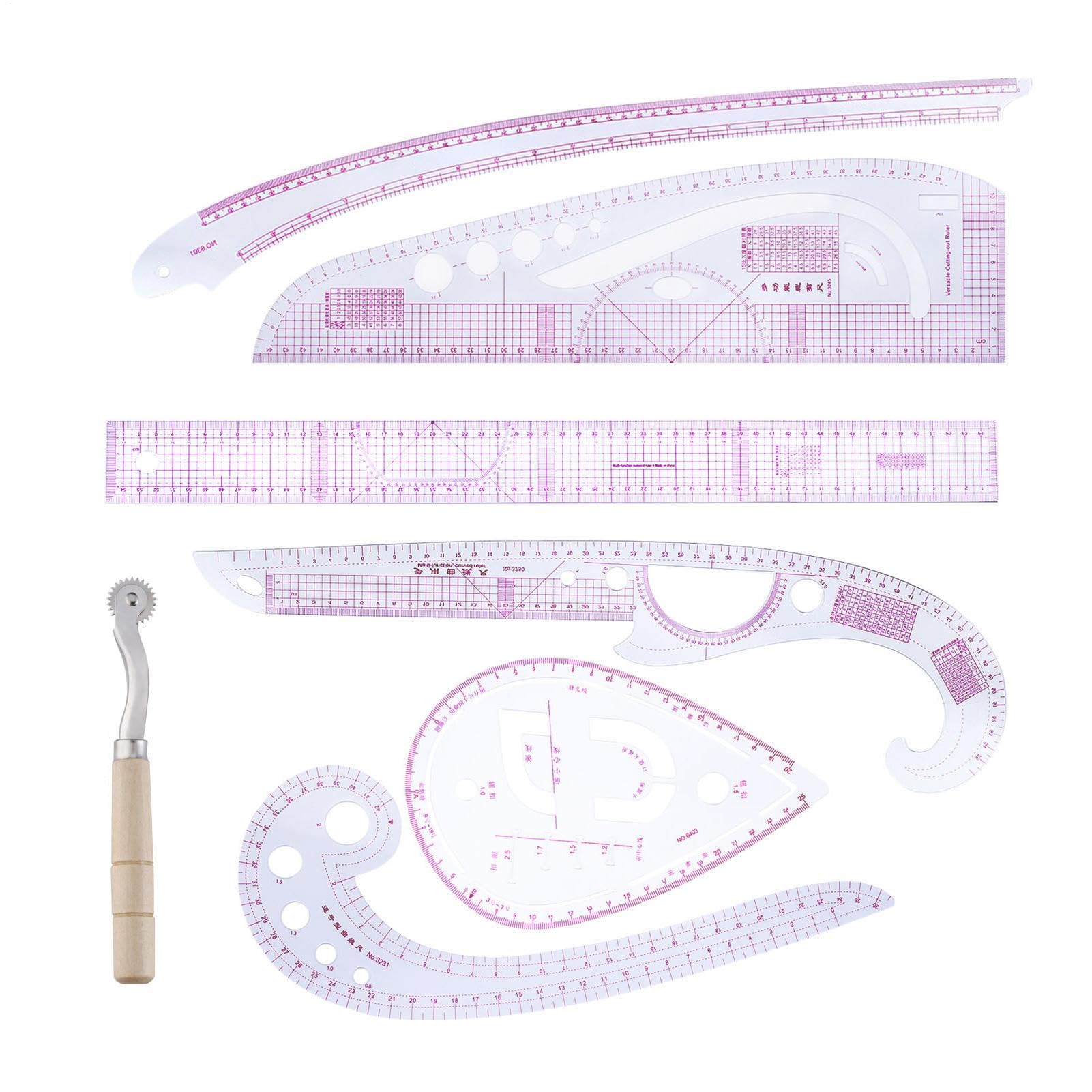 Righello Per Cucito Trasparenti Per Taglio E Quilting | 7 Pezzi Righelli Sarti Metrici Francesi Per Quilter Sarti Designer Maglia Uncinetto Creazione Abito Pantalone Indumenti Casa
