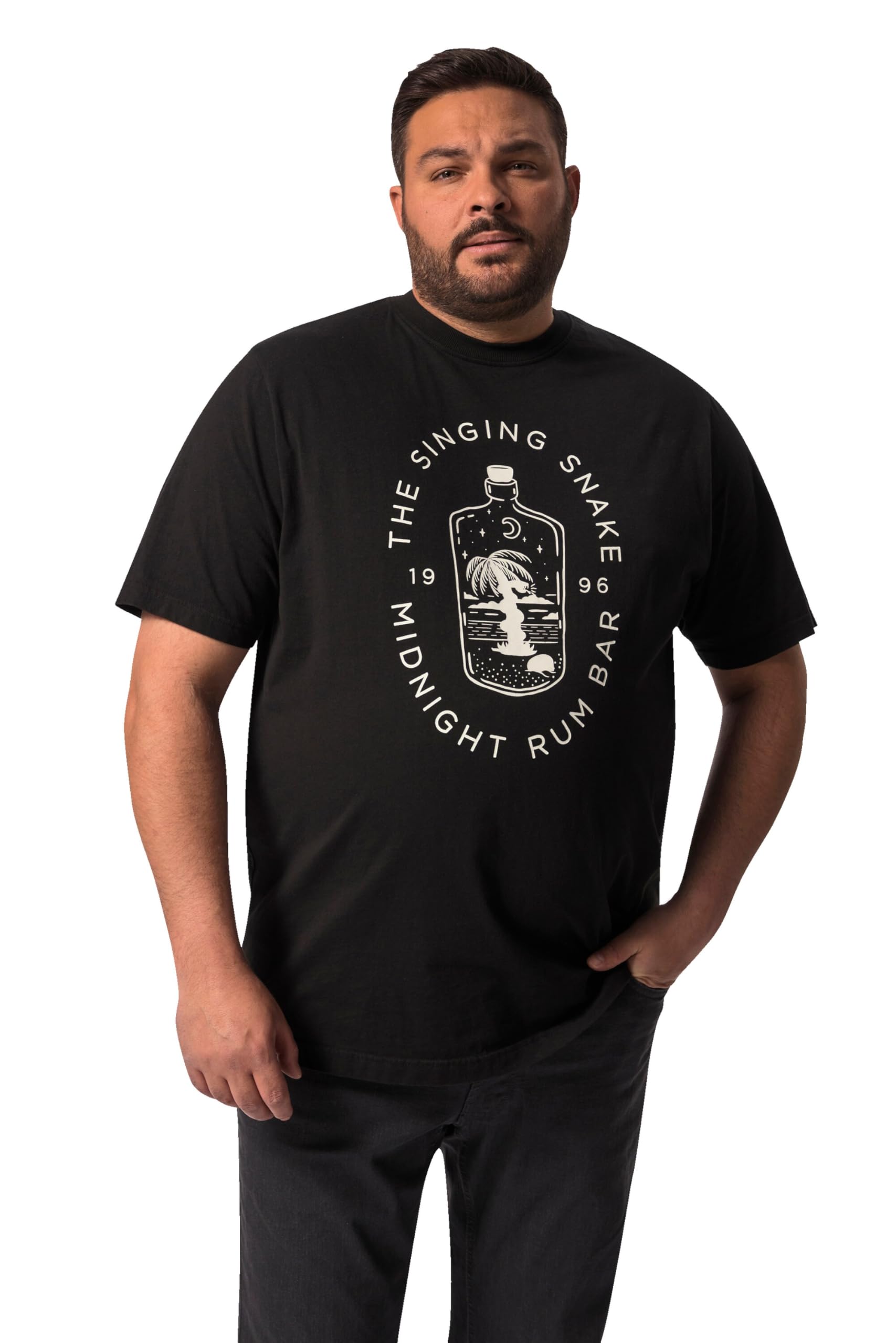 Men Plus Herren große Größen Übergrößen Menswear L-8XL T-Shirt, Halbarm, Frontdruck 829785
