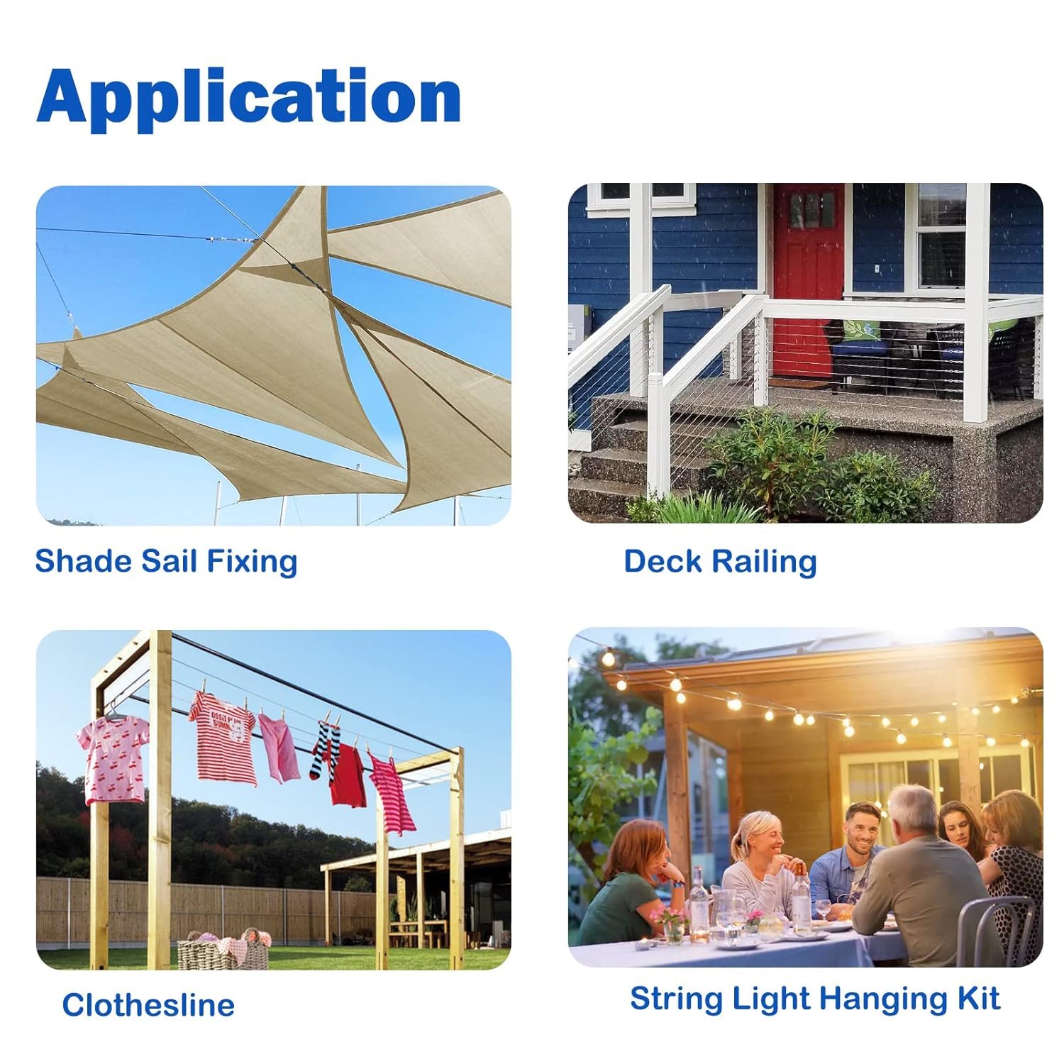 30M Drahtseil, 5MM Stahlseil Spannvorrichtung Strainer Kit mit 7×7 Strand Kern PVC-beschichtetes Stahlseil für Terrassengeländer | Treppengeländer | Kleiderseil | String Light Hanging Kit