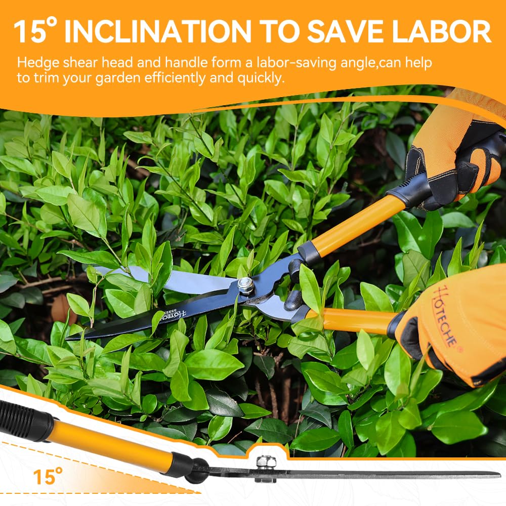 Hoteche Tijeras cortasetos de acero al carbono de 21''/540 mm con mango de PVC, Herramientas Jardineria, ideal para podar árboles y arbustos
