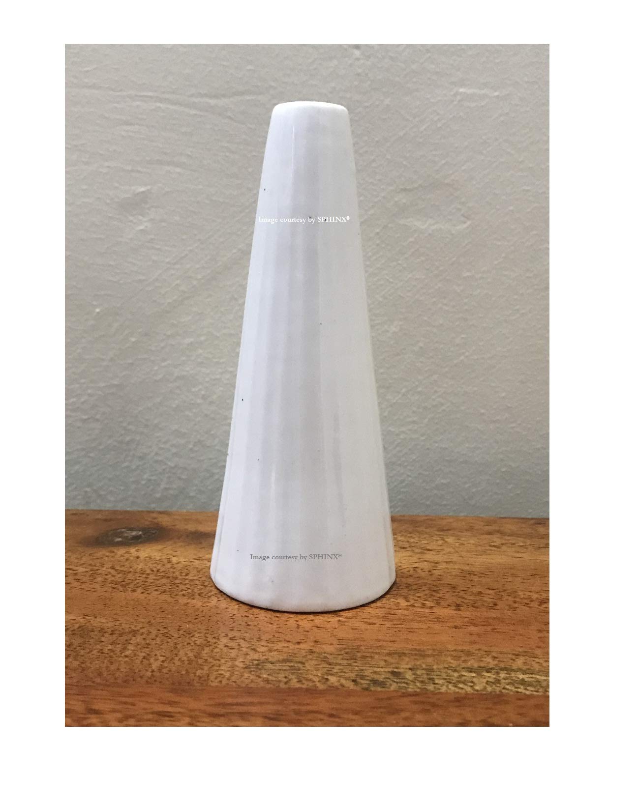 SPHINX Small Stoneware White Conical Shaped Ceramic Vase for decor - 1 piece (Height: Approx. 5 Inches/12.5 cms)