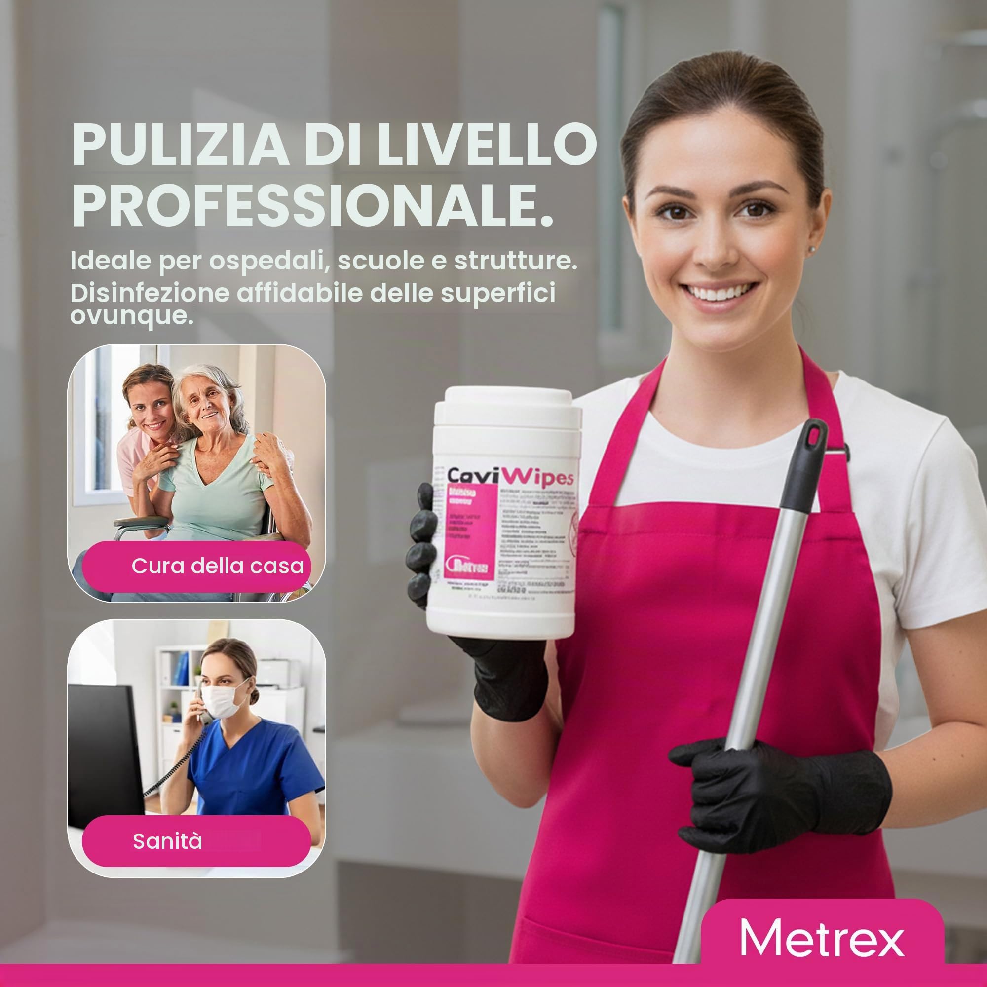 Caviwipes Metrex Disinfecting Towelettes bidone salviette, 160 pezzi