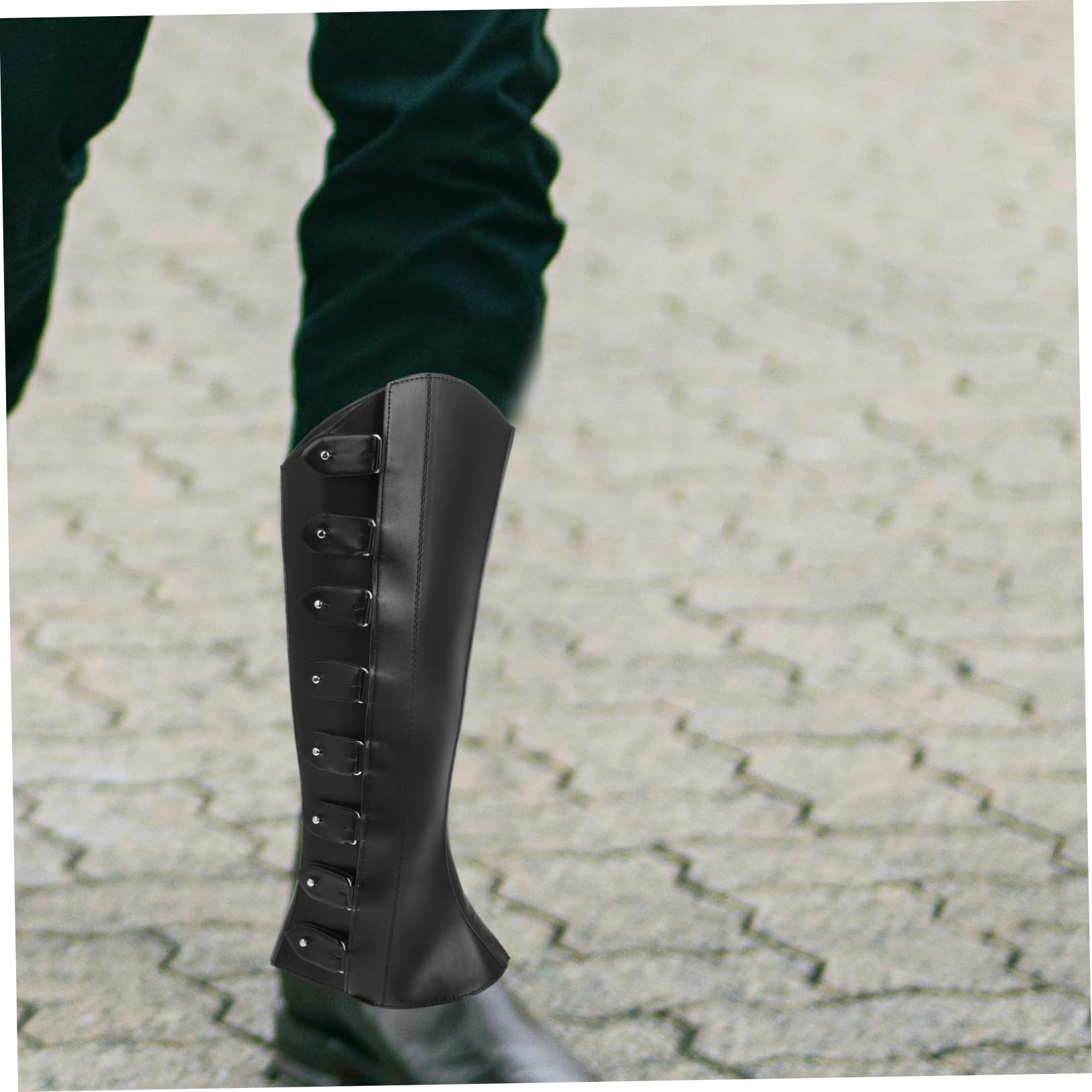 Healeved 1 Par Cubrezapatos Tipo Leggings Altos Cubrebotas Pirata Medieval Polainas De Zapatos Cubrebotas Cosplay Cubiertas De Zapatos De Bruja Cubrebotas Renacentistas Pu Black