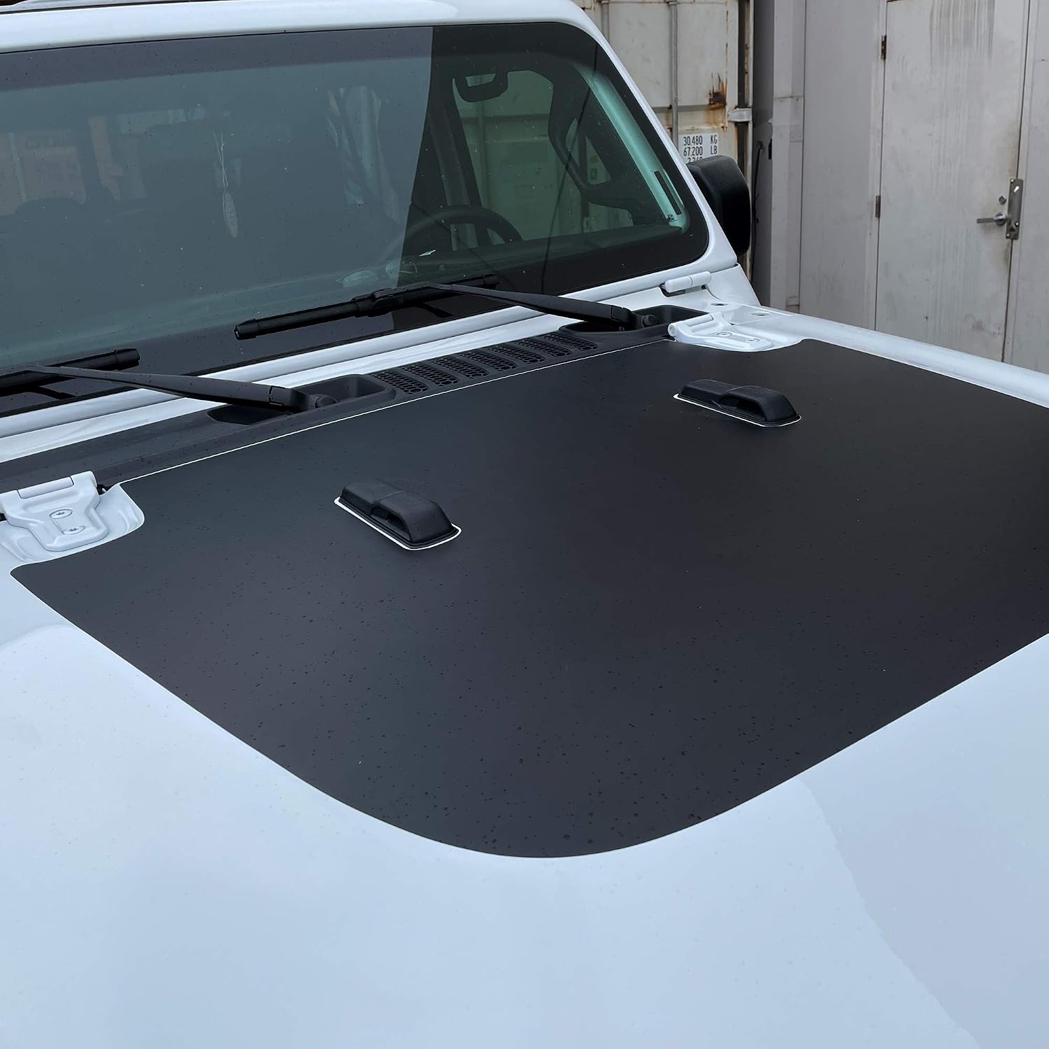 Hood Graphics Kit Vinyl Decal Wrap Compatible with Jeep Gladiator 2019-2021 and Wrangler JL JLU JT 2018-2021 - Matte Black (Blackout)