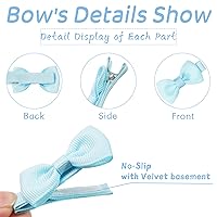 Vista 41 de 50 unidades de 25 colores en pares de broches para el pelo con forro completo de 2 pulgadas para niñas