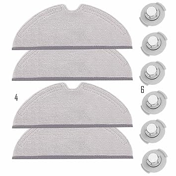 Rockrobo Accessories Kit for Xiaomi mijia Roborock Robot Vacuum Cleaner S5 MAX S6 S60 S65 T6 (Set of: Mop 4, Water Core 6) - gray