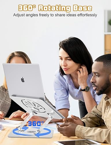 Miniatura 2 de Soporte ajustable para computadora de escritorio, soporte plegable giratorio de 360, elevador ergonómico para computadora portátil para MacBook