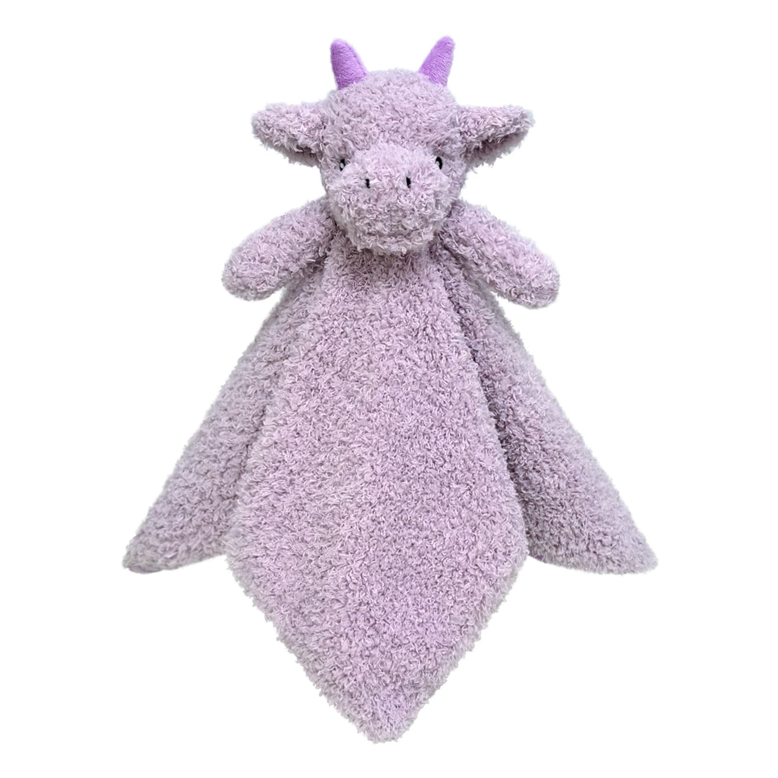 Baby Purple Dragon Soft Stuffed Animal Security Blanket, Plush Dinosaur Character Lovey Blanket, Baby Shower/Nursery Gift, Newborn Infant Toddler Snuggle Blankie for Boys Girls, 14 Inches