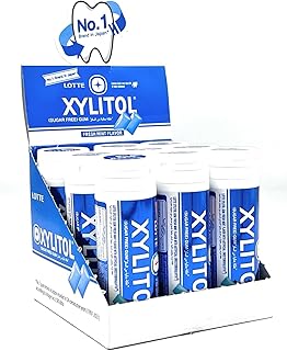 علك إكسيليتول بنكهة النعناع المنعش 29 جرام خالي من السكر لدعم الأسنان كرتون (9 قطع) - مستورد