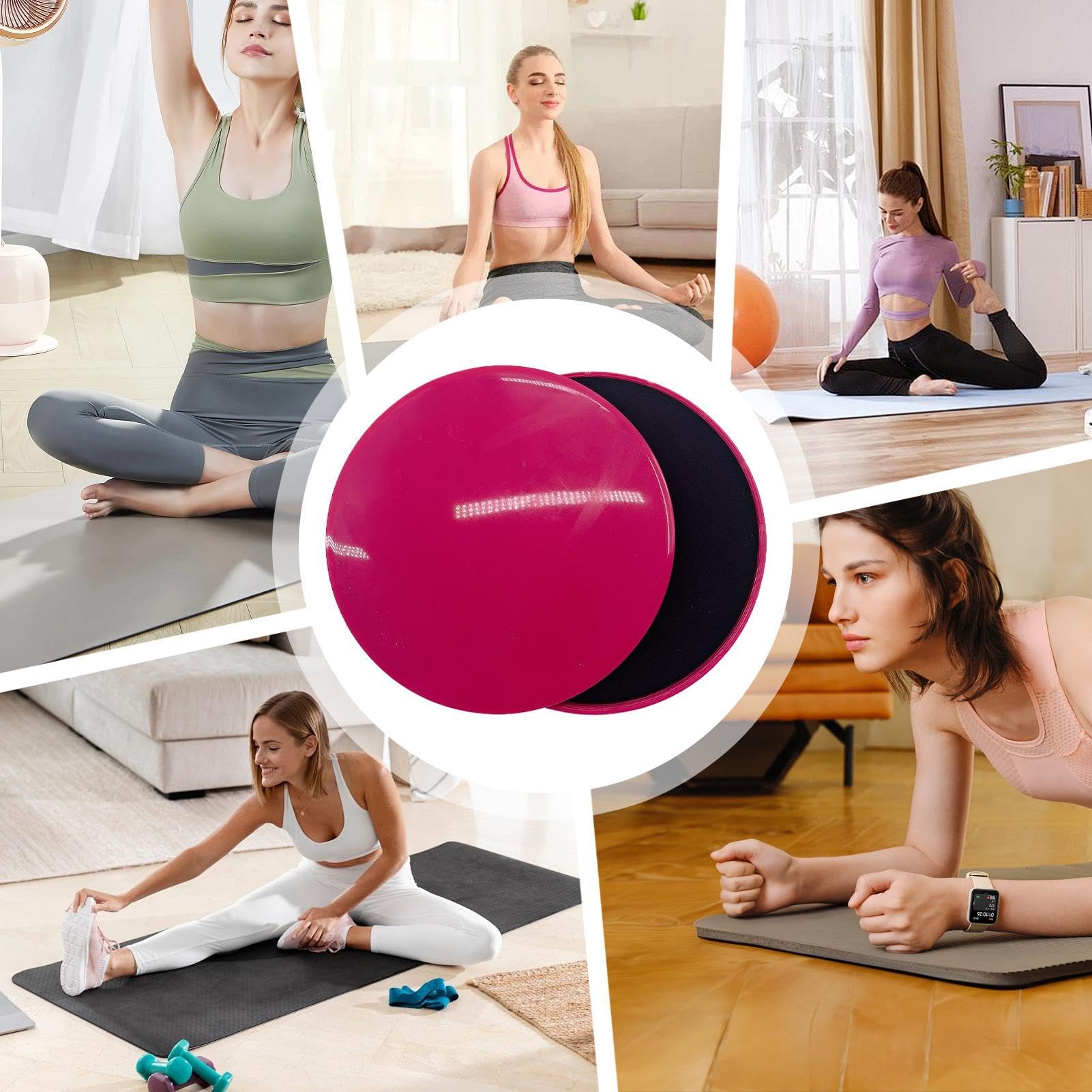 Dischi di scioglimento del fitness, disco di cursori di allenamento,2x cuscinetti scorrevoli in palestra a due lati | Cuscino di yoga anti-statico, strumenti di esercizi a casa per allenamenti addomin