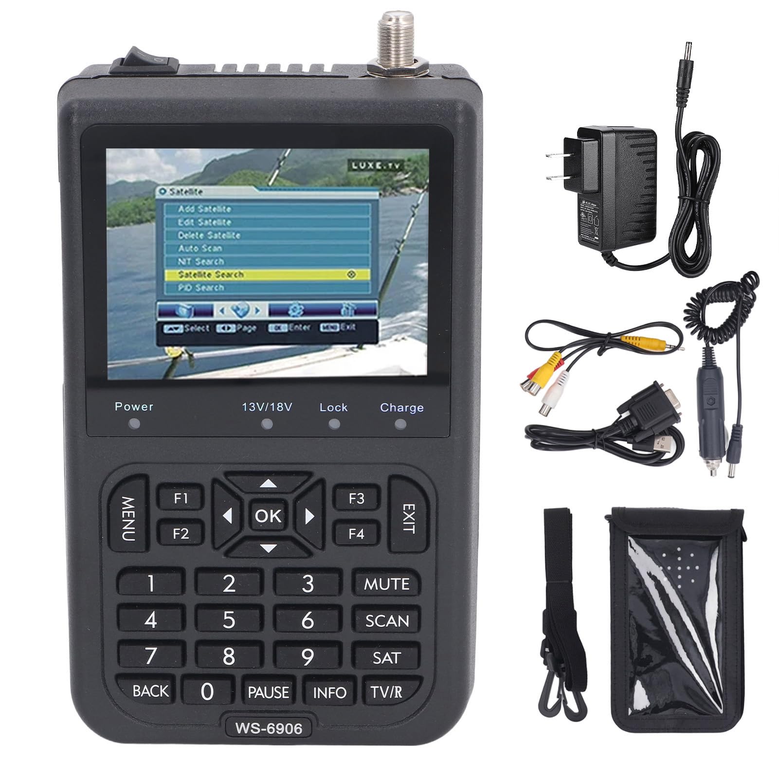 WALFRONT Satellite Finder 3.5 Inch TFT LCD High Definition Signal Measuring Meter for Satellite Signal Detection with Star Finder (US Plug)