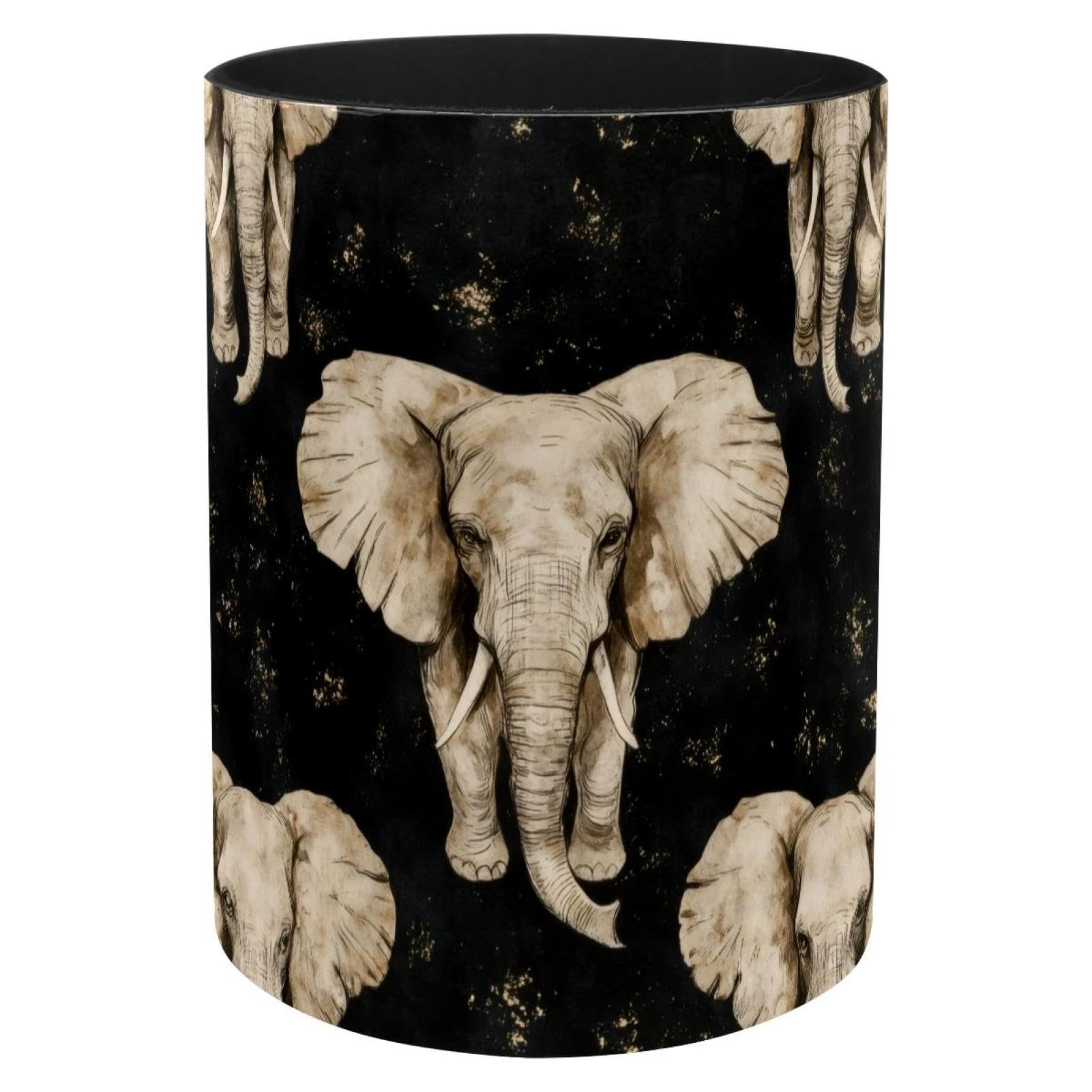 Porte-stylos en métal éléphant sauvage pour le bureau et la maison