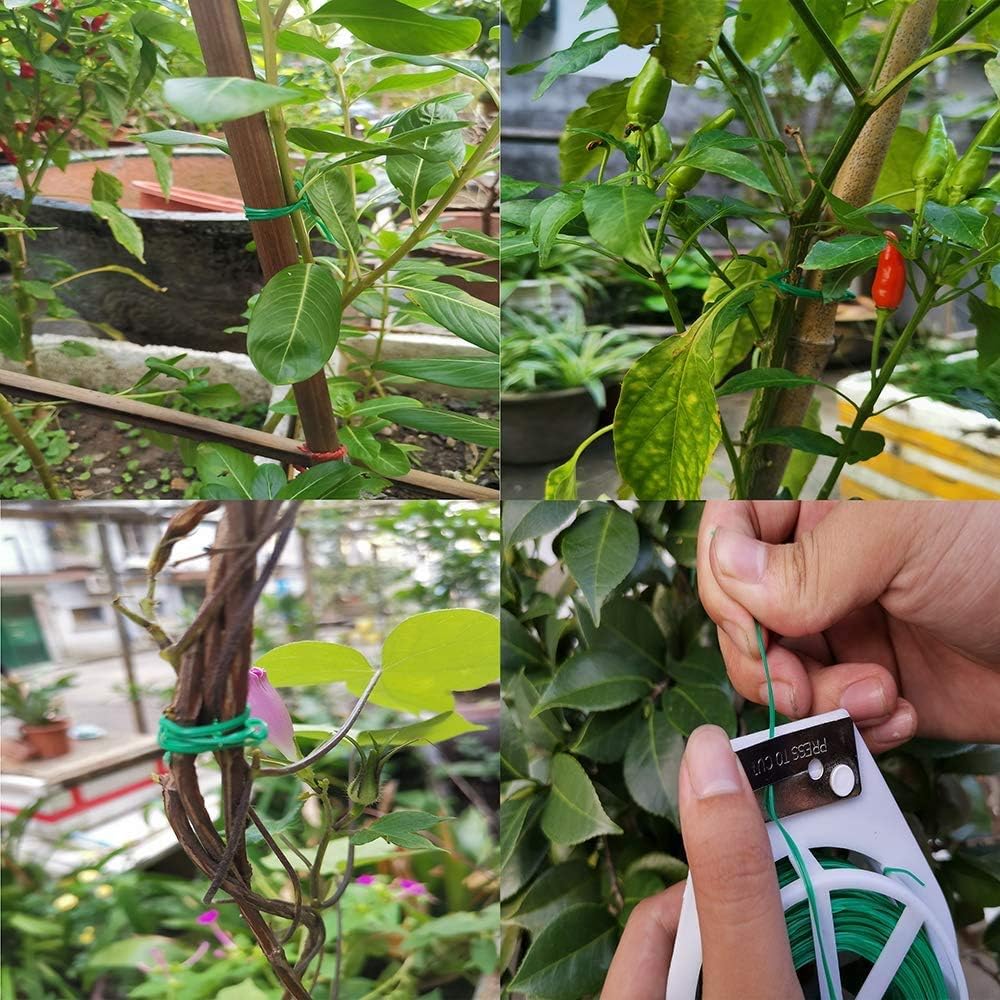 Garden Cord Garden tie line 328ft (100m), Garden Binding line, Green Garden Kink Support line with cutterGreen Coated Garden Plant Ties with Cutter for Gardening and Office Organization, Home : Patio, Lawn & Garden