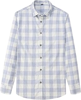 Camisa de manga larga para hombre, de algodón, a cuadros, estilo coreano, ajustada, informal, para otoño e invierno