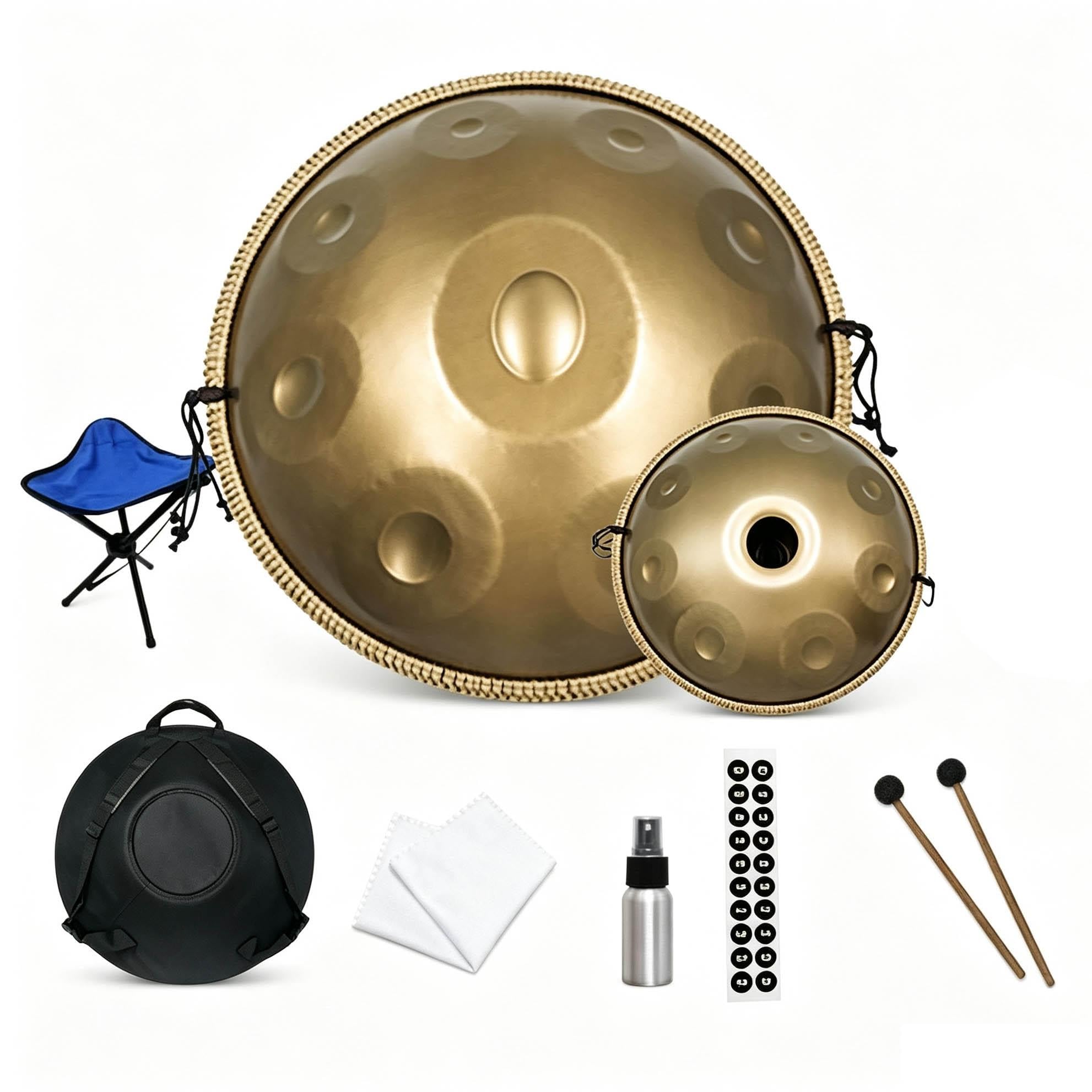 Handpan Drum D Minor 440 Hz 17 notes 22 pouces en acier