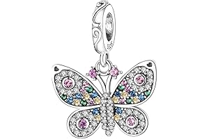925 Sterling Silver Charms for Women: Airplane, Passport, Butterfly, and Dragonfly