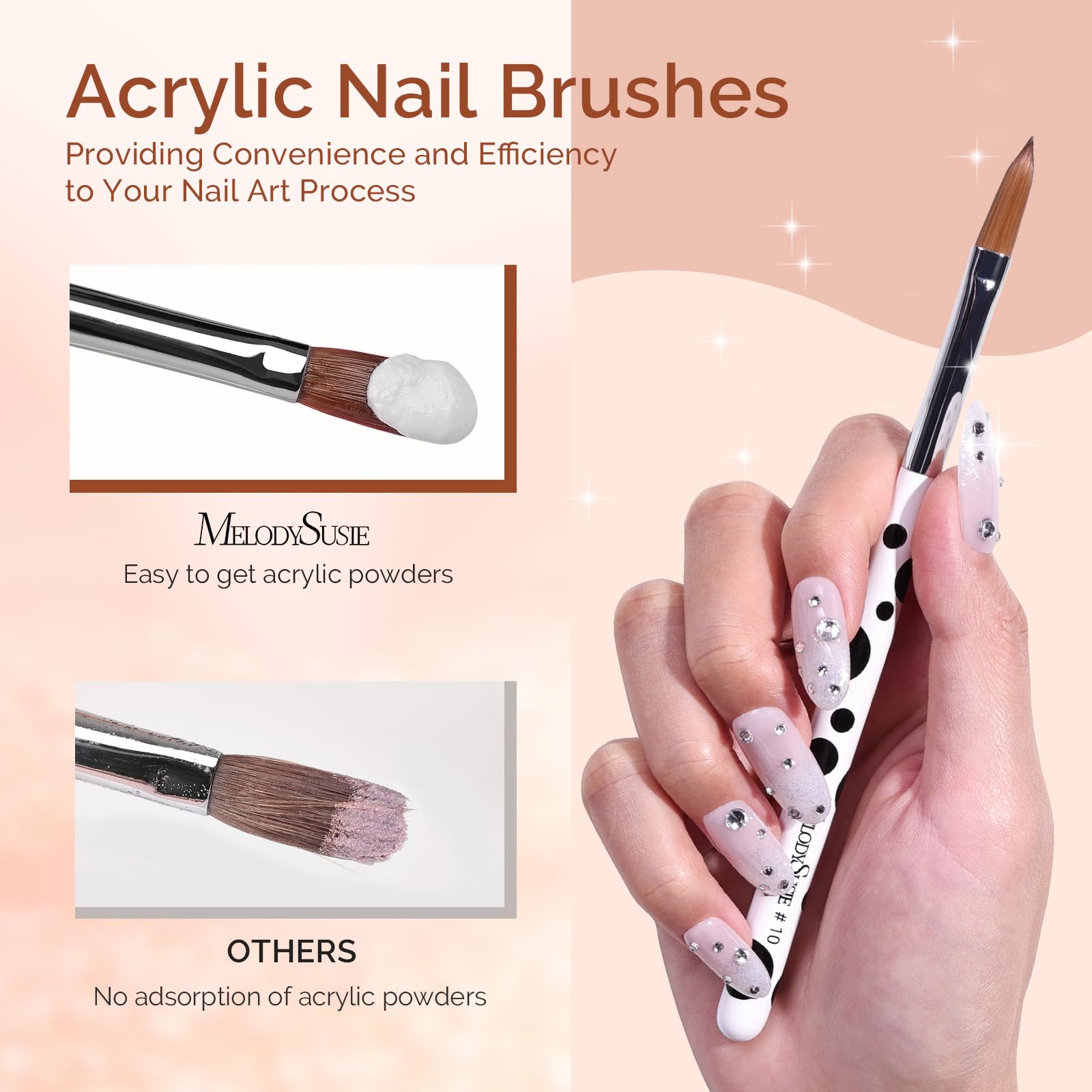 MelodySusie 3Pcs Acrylic Nail Brush Set - Image 3