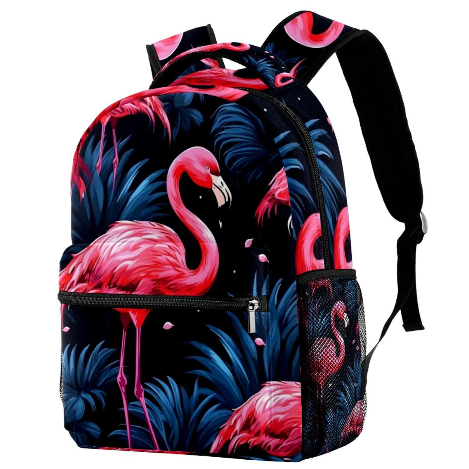 Luoweisi School Backpack Tropical Flamingo School Bags for Boys Girls Lightweight Bookbag Casual Daypacks for Women Men
