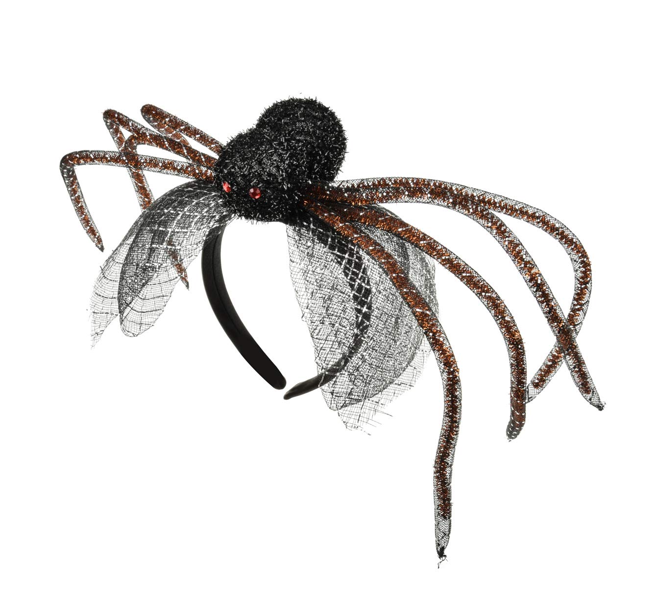 Merroyal Day of The Dead Spider Web Headband Halloween Costume Headpiece Dress Up (Black Gold) : Clothing, Shoes & Jewelry
