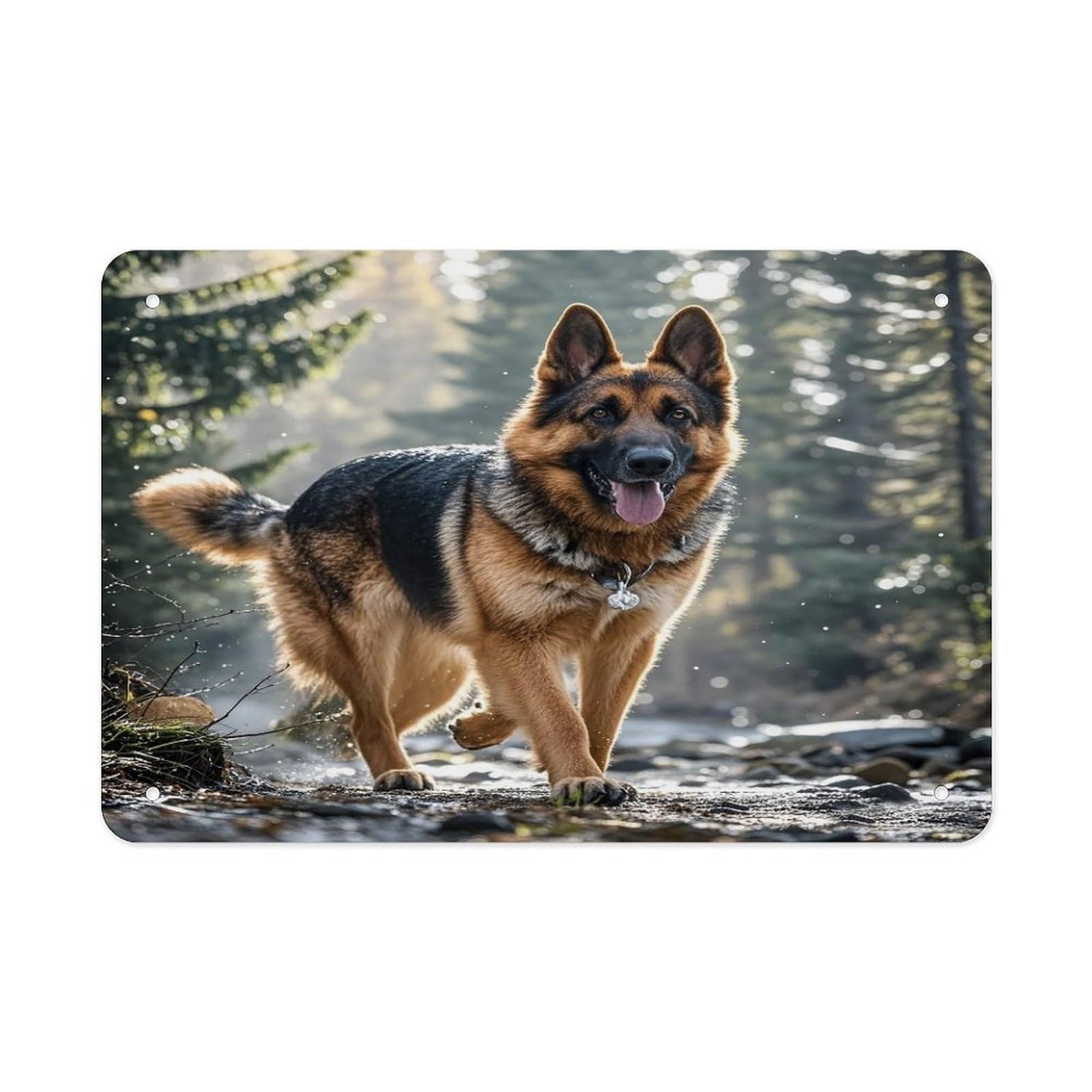 Fekiloot Style German Shepherd Dog Metal Signs Wall Art Tin Sign